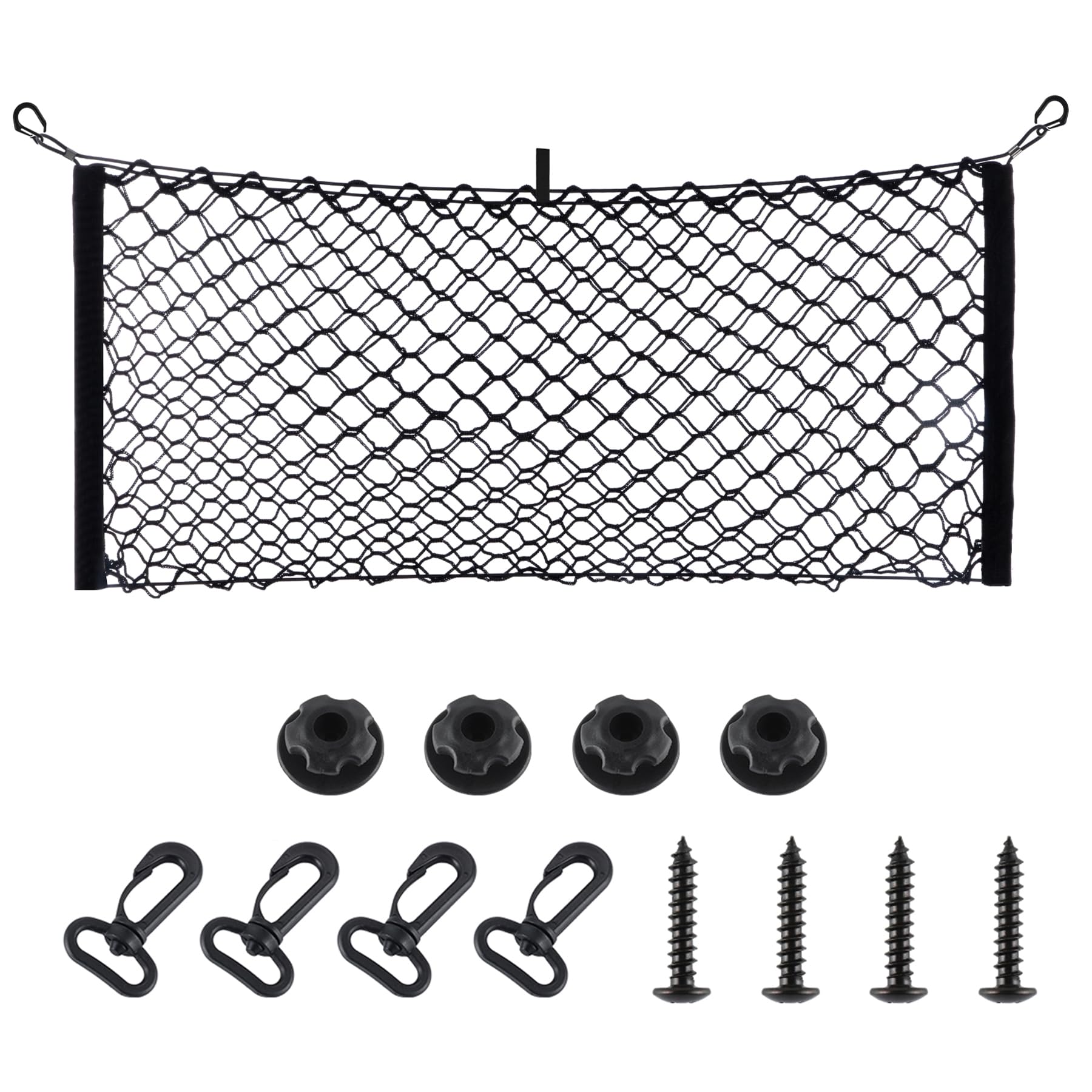 Amiss Cargo Net Stretchable, Car Exterior Accessories, Adjustable Elastic Trunk Storage Net With Hook For Suvs, Cars And Trucks