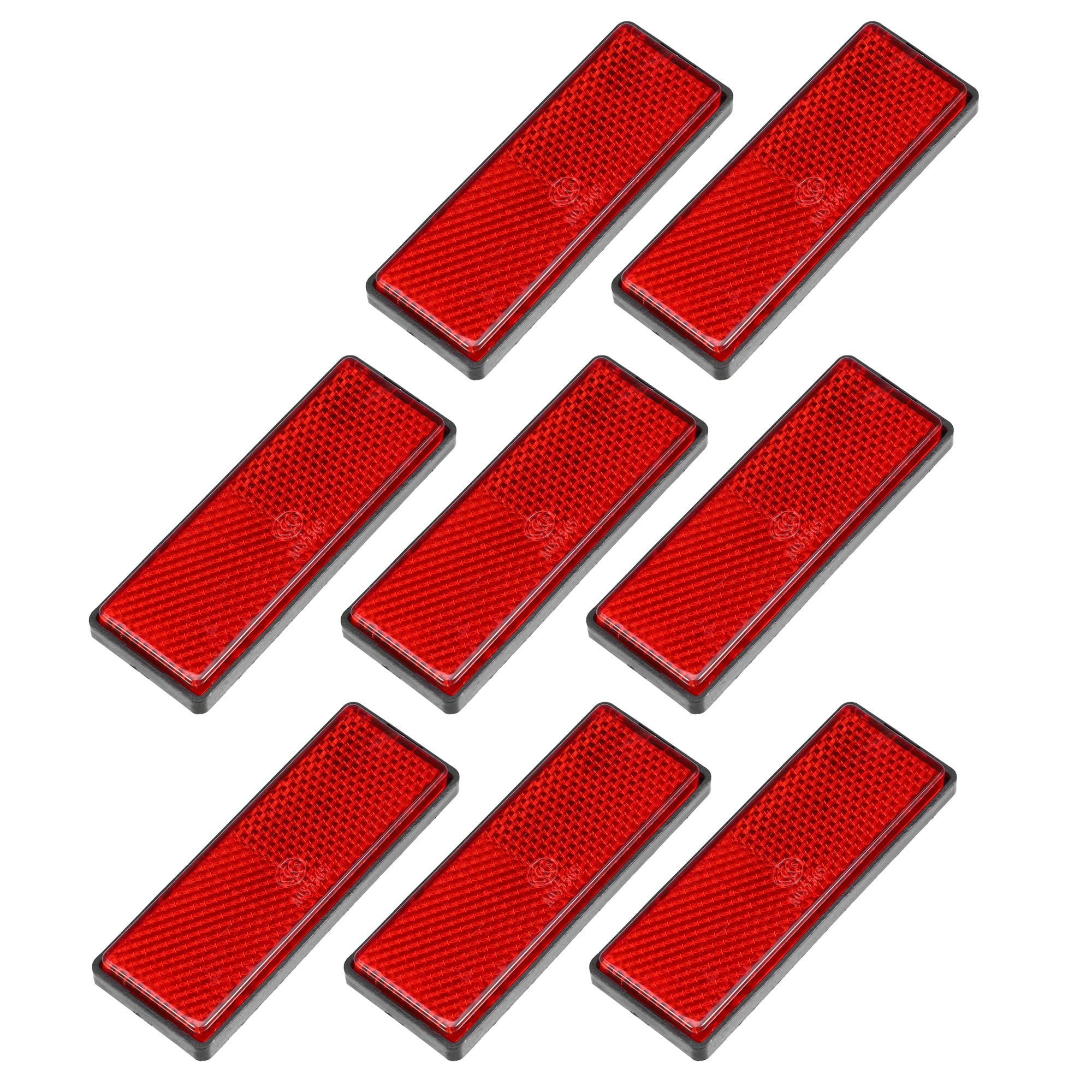 X Autohaux 8 Pcs Rectangular Stick-On Safety Spoke Reflective Self Adhesive Reflector For Gate Posts Cars Trailer Motorcycle Bic