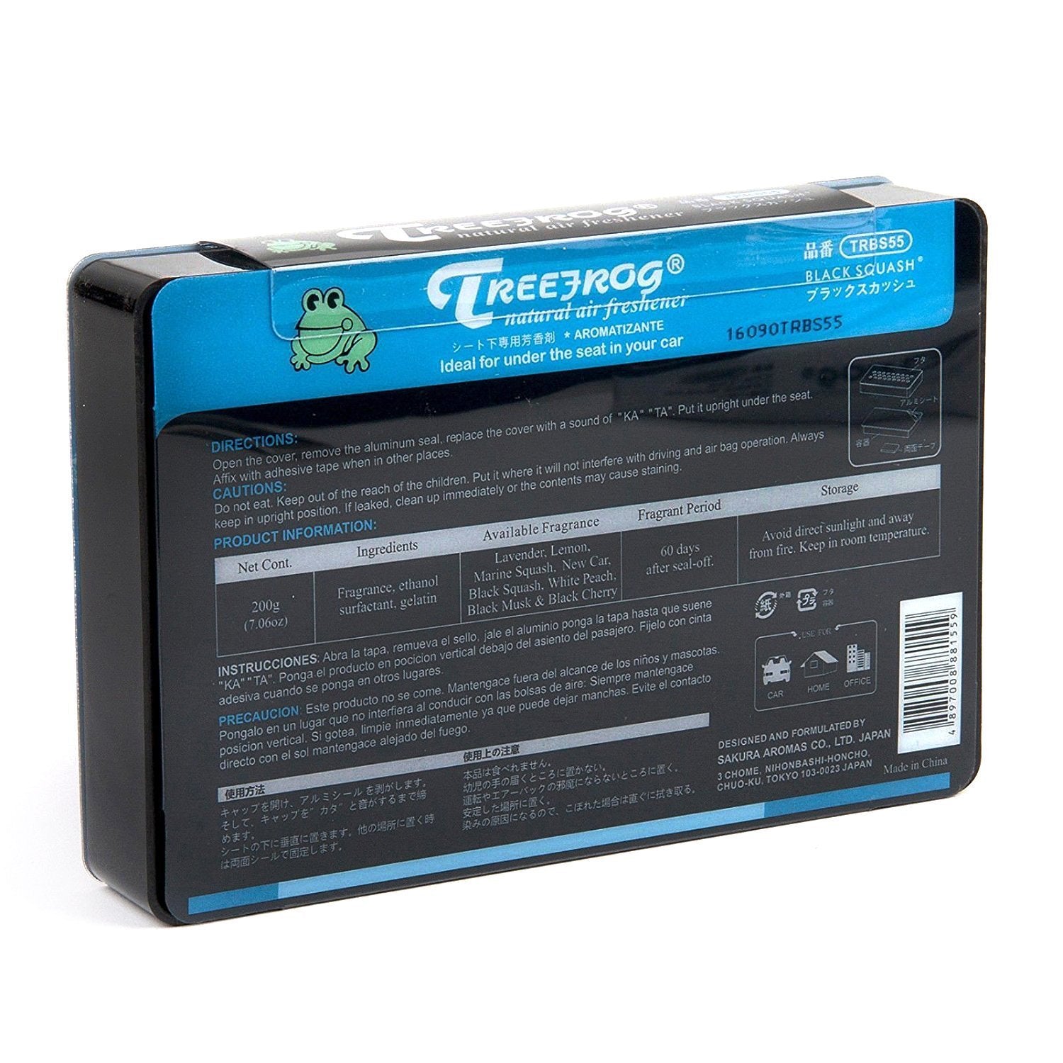 Treefrog Xtreme Fresh Air Freshener Black Squash Scent 2 Packs