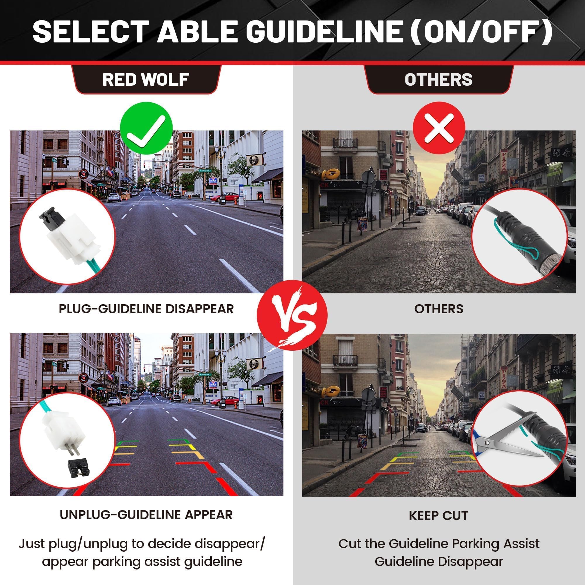 Red Wolf Tailgate Handle Backup Camera Fit For 1999-2006 Chevrolet Chevy Silverado/Gmc Sierra 1500 2500 3500Hd Pickups Reverse R