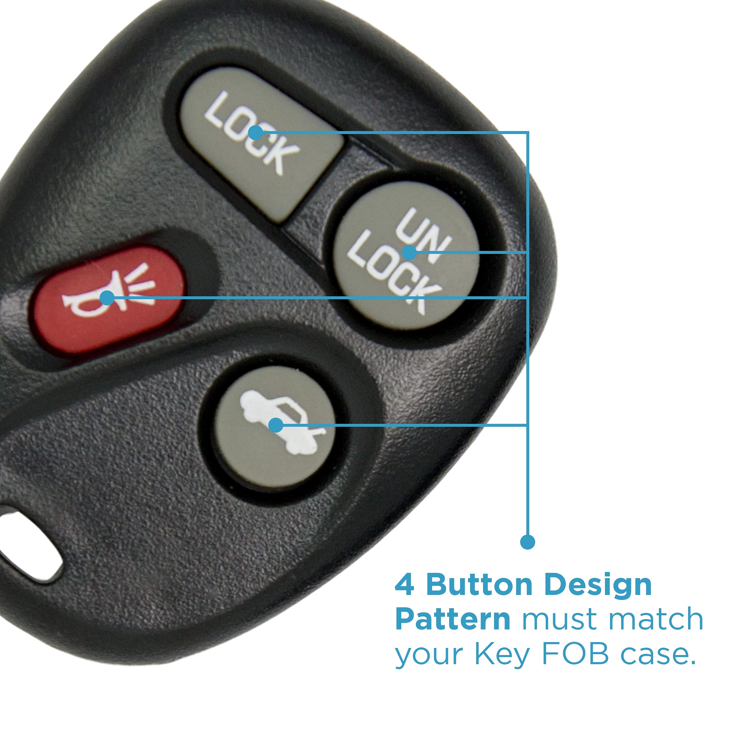 Keyless2Go Replacement For Key Fob Shell Case For Gm Vehicles With Fcc Koblear1Xt, Kobut1Bt - Shell Only