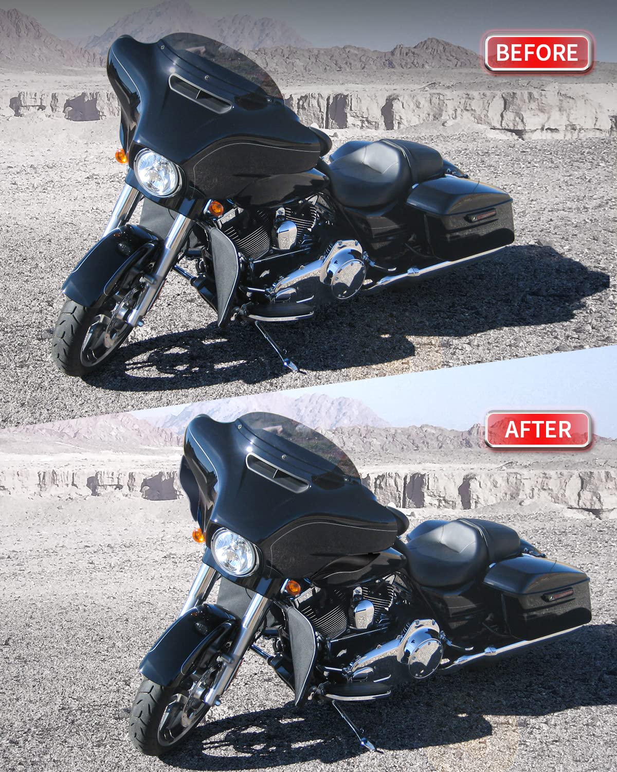 ANONEMOTO Black Adjustable Wind Deflectors Upper Fairing Air Deflectors Compatible for Harley Davidson 2014-2024 Street Glide El