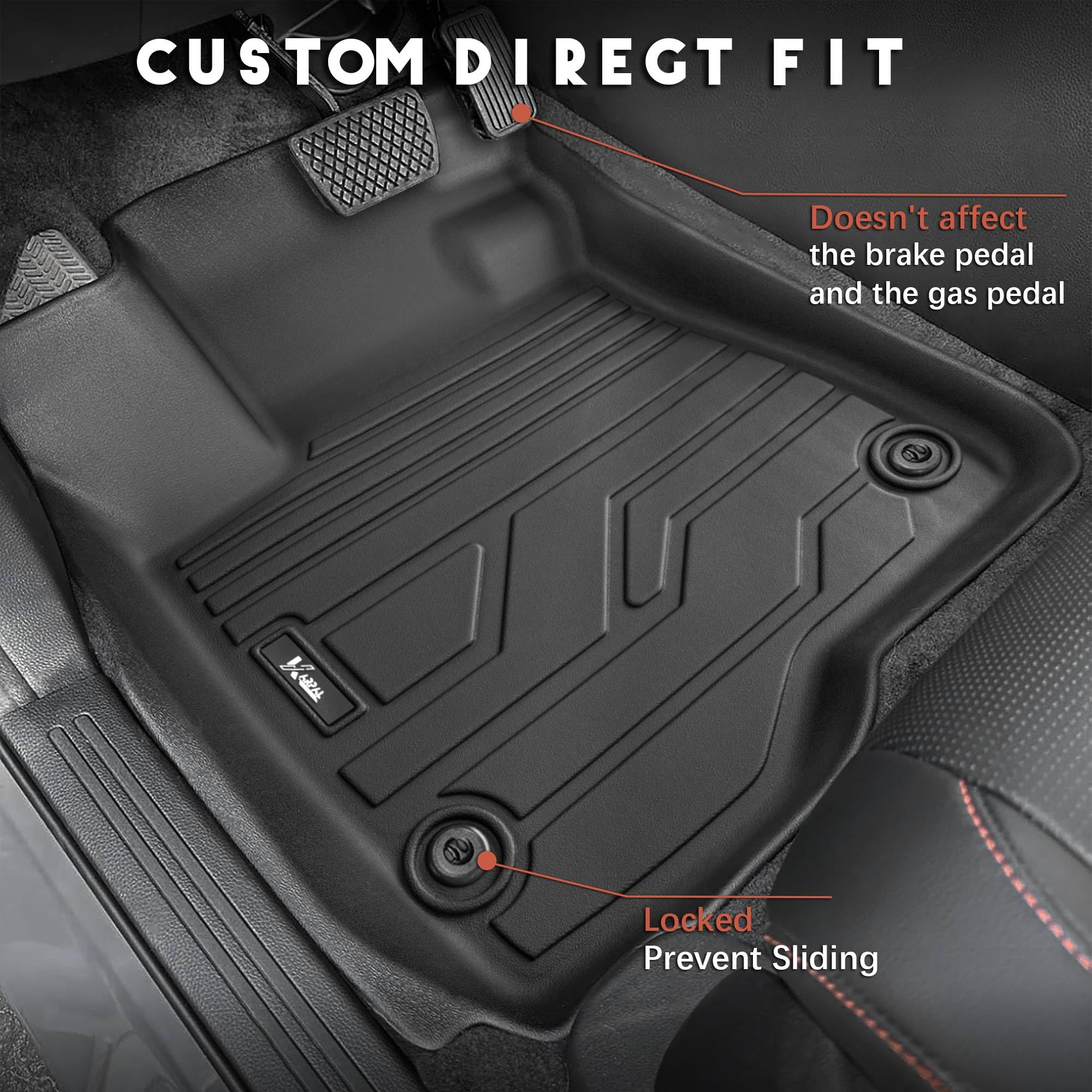 KARPAL All Weather Floor Mats for Honda CR-V 2023-2026, Heavy Duty TPE Liners, Black Cargo Mat Set, Hybrid Compatible