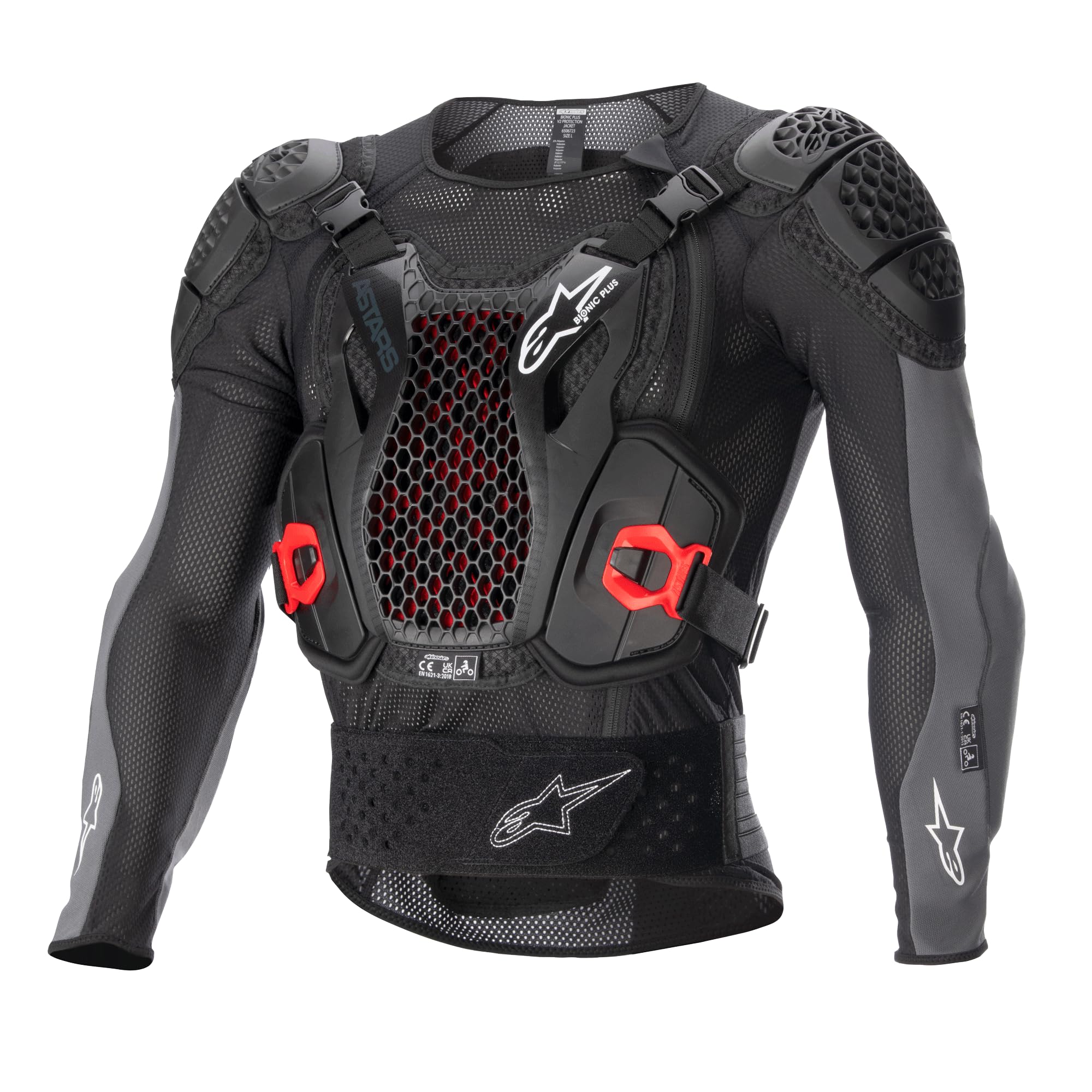 Alpinestars 6506723-1036-XXL: Bionic Plus V2 Protection Jacket Black/Anthracite/Red 2X
