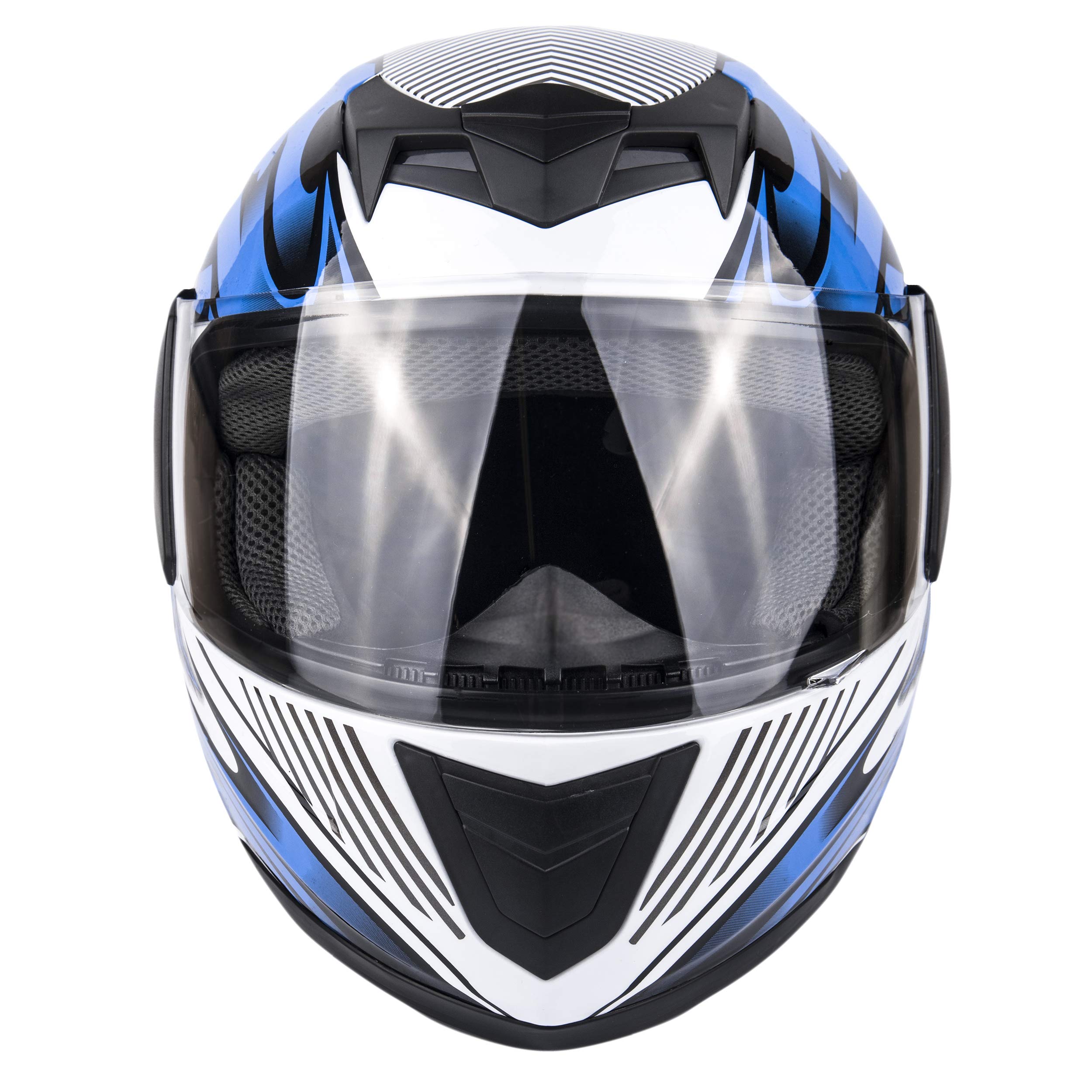 Typhoon Youth Full Face Motorcycle Helmet Kids Dot Street -Blue ( Large )