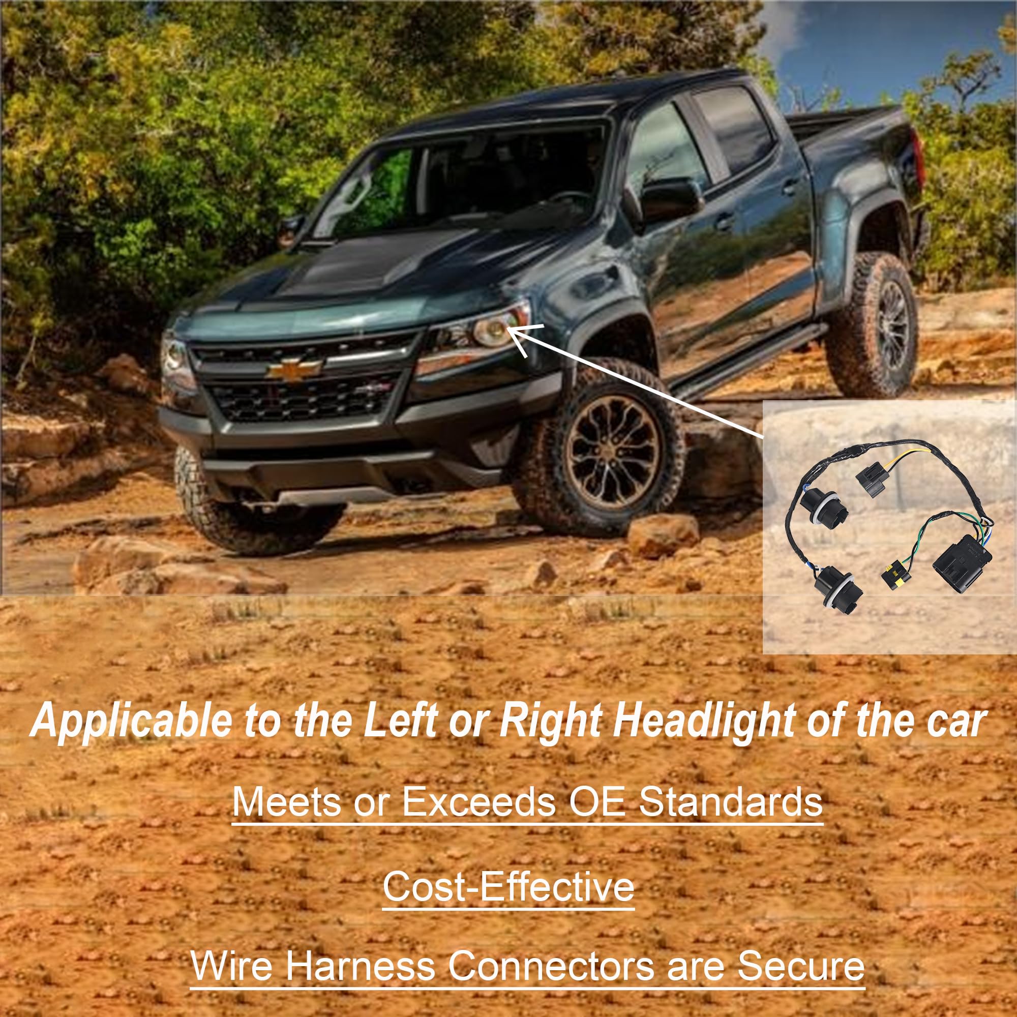 Headlight Wiring Harness Headlight Wire Harness Assembly Compatible With Chevy Silverado 2008-2014 Replace 645-745 15841609 2596