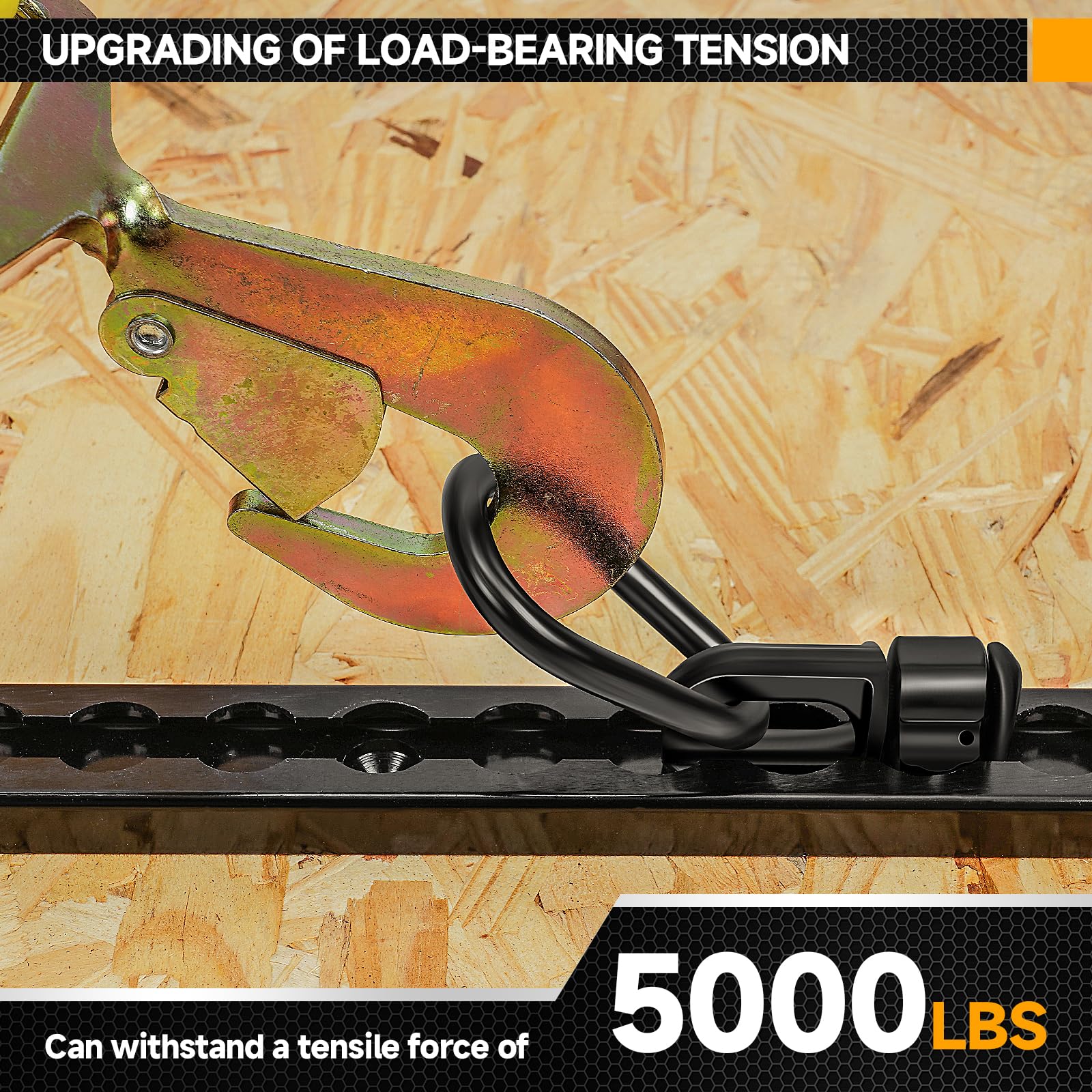 L-Track Double Stud Tie Down Fitting with Pear Link | Used with L Track Rail for Truck Bed,Trailer Cargo Control,Pickup,RV,ATV,B