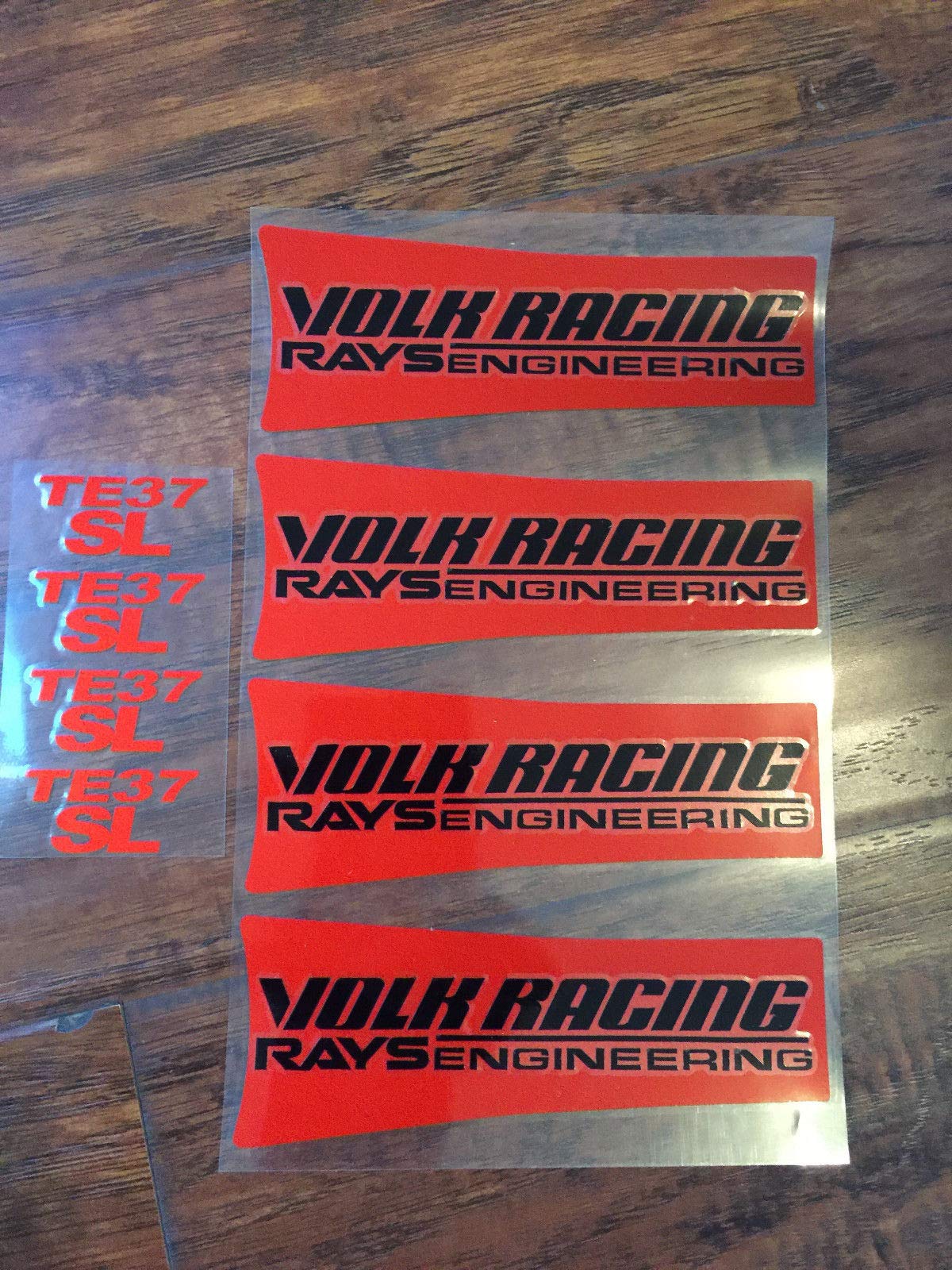 Montree Shop Jdm Reflective Rays Volk Racing Te37Sl Wheel Sticker Decal Red Black Letterdrift