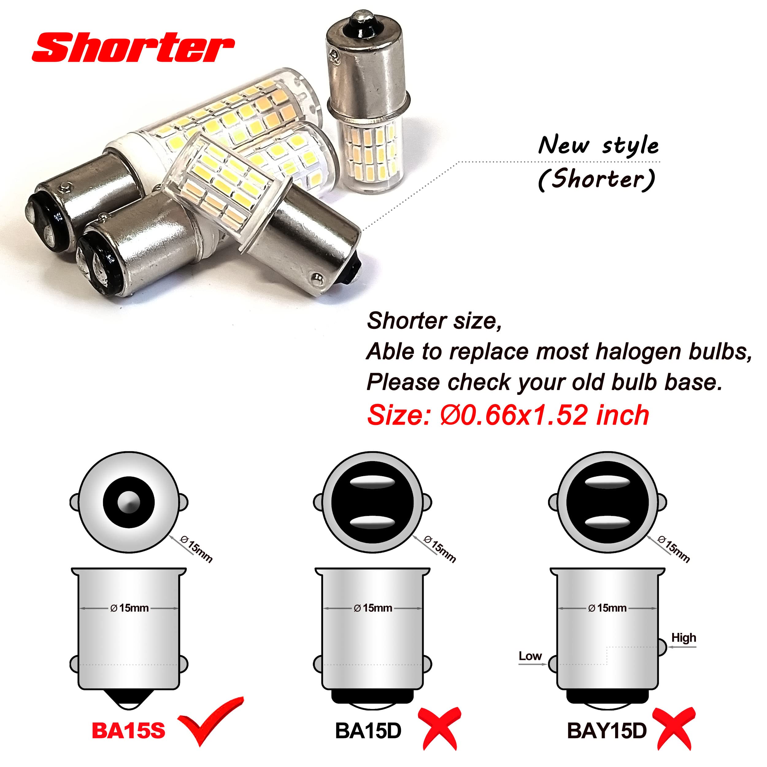 12 Volt Ba15S Led Bulbs,1156 1141 6000K Daylight White,Dc Bayonet Single Contact Base,Ac10-24V Dc10-30Volt Low Voltage Ba15S Bul
