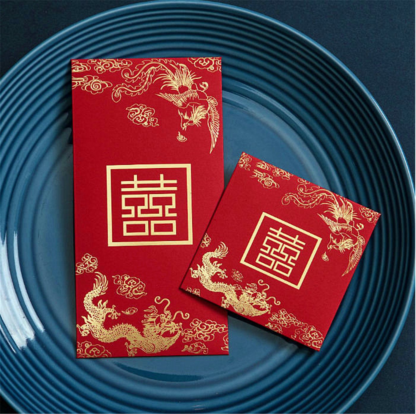 Zzooi 20PCS Chinese Wedding Red Envelopes Happy Events Red Envelopes in 8 Designs(Large 10 PCS + Small 10 PCS)-New