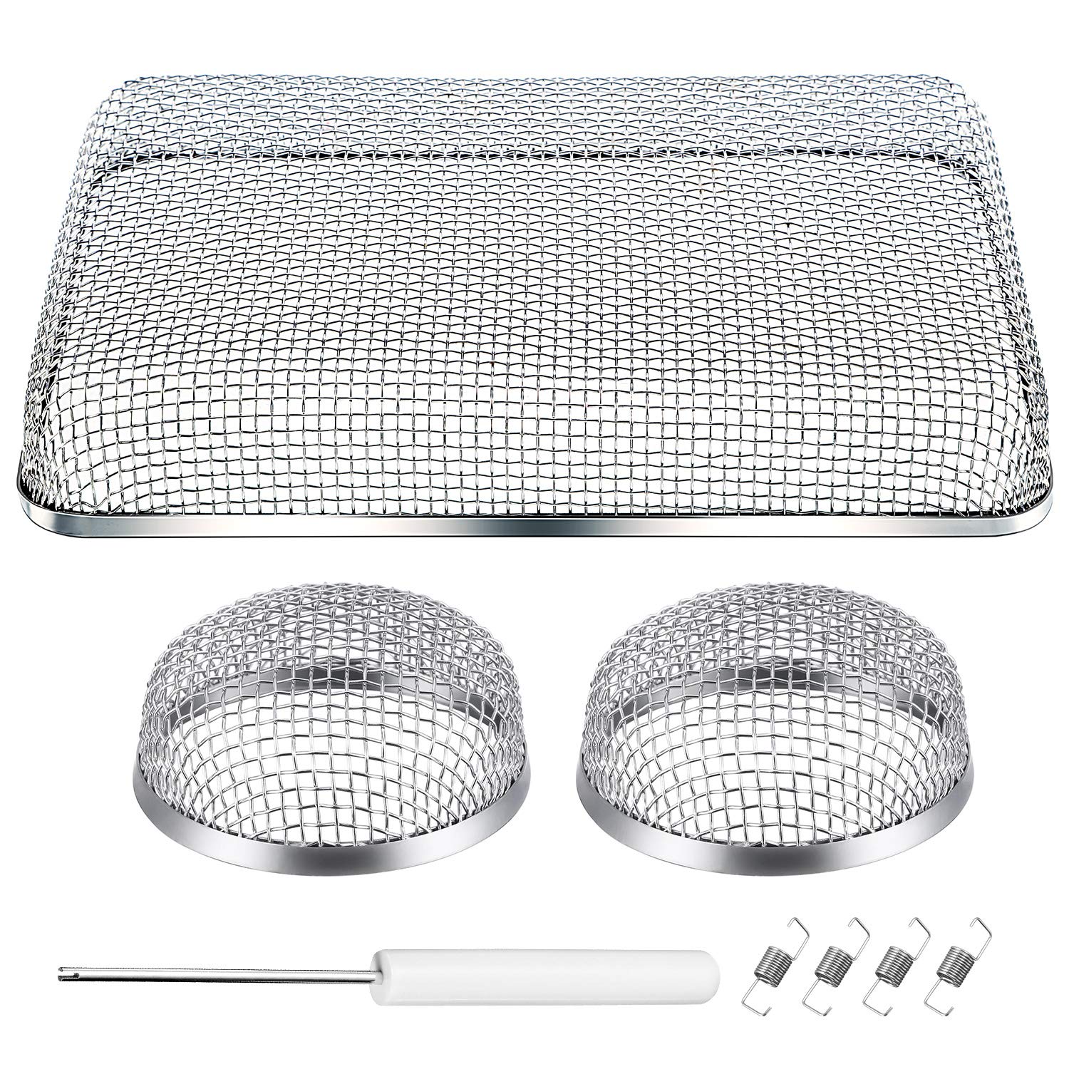 Toodoo 3 Pack Flying Insect Screen Rv Furnace Vent Cover (2.8 Inch)(8.5 X 6 Inch) Stainless Steel Mesh With Installation Tool