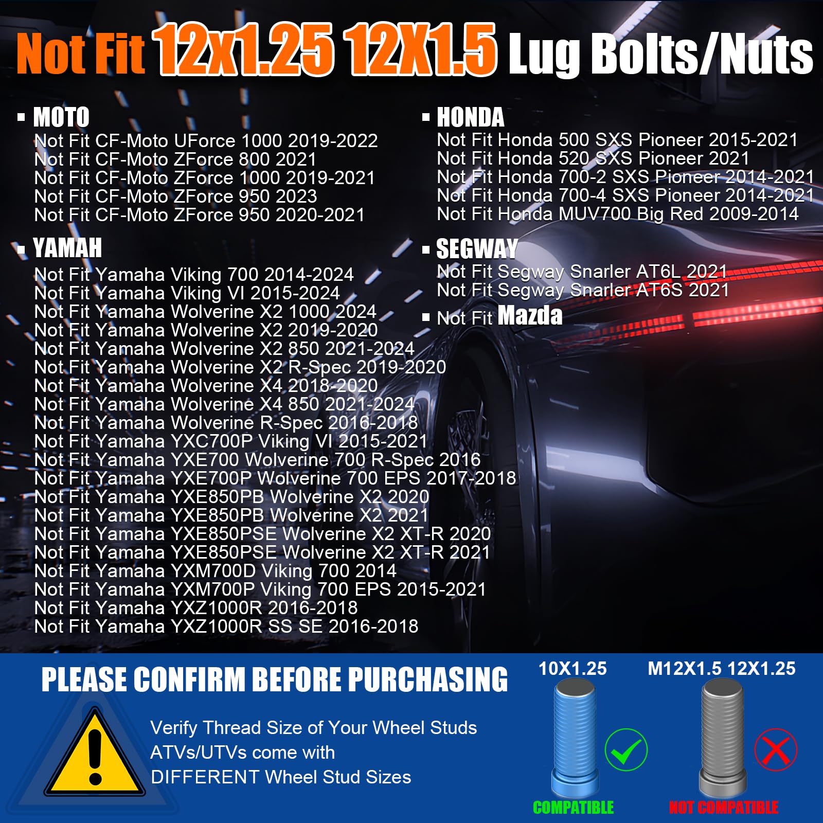 Gasupply 4X110 Wheel Spacers 2 Inch, Atv Wheel Spacers Adapters 74Mm Hub Bore With 10  1.25 Studs, Compatible With Honda, Suzuki