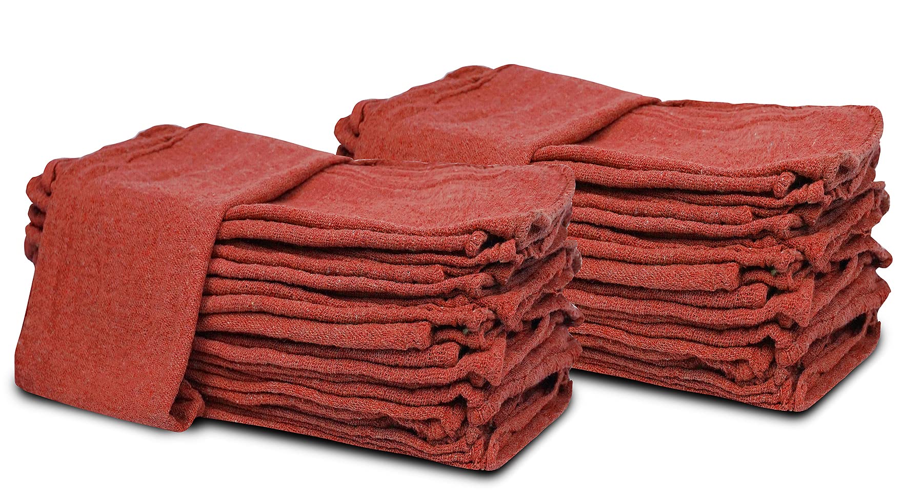 Stf Linen Cotton Shop Towels Red - (Pack Of 150) Size 14X14 Inches Cleaning Rags - Absorbent Shop Rags And Multipurpose Cleaning