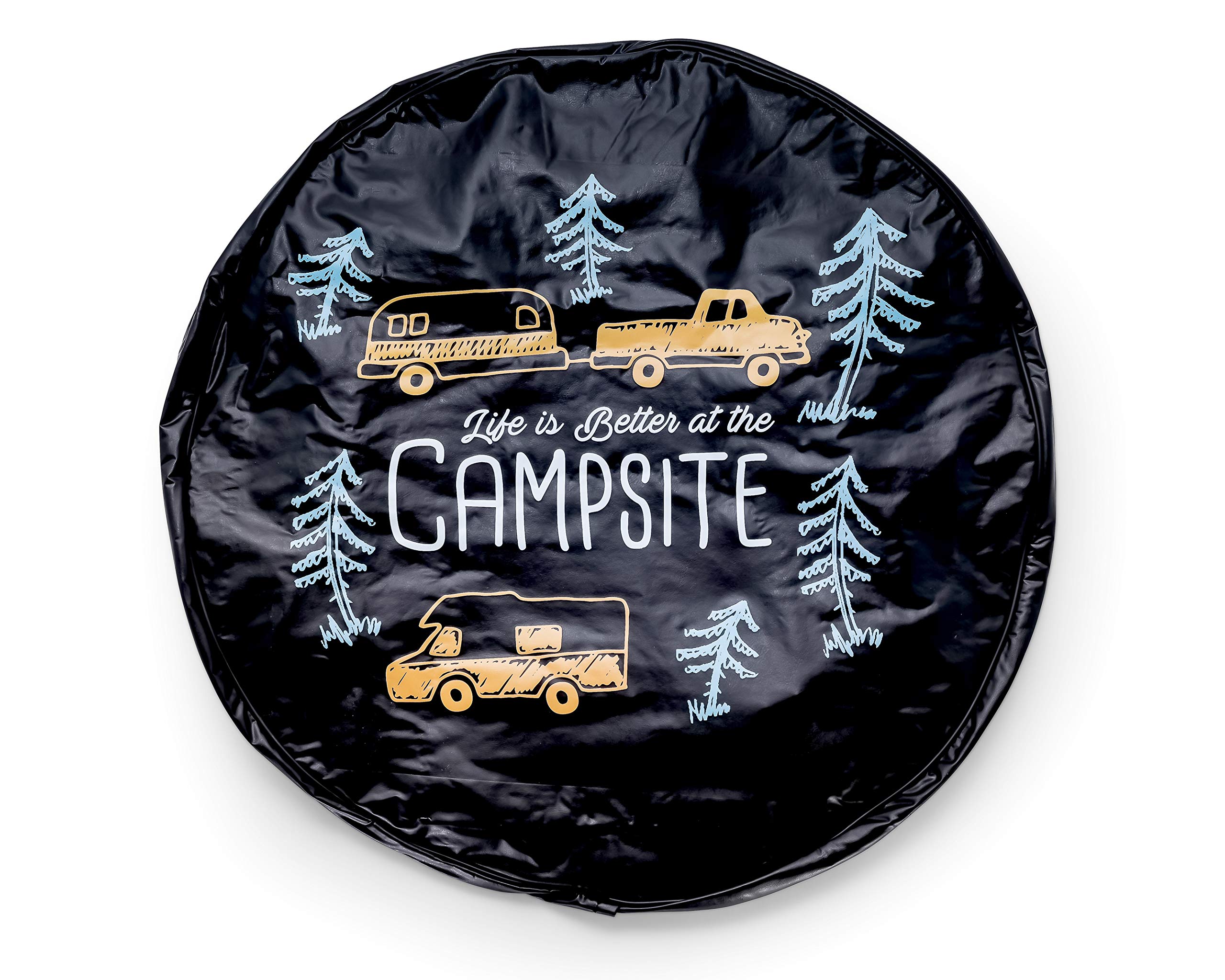 Camco Life Is Better At The Campsite Camper/Rv Spare Tire Cover | Features A Vibrant Fade Resistant Rv Camping Themed Design & C