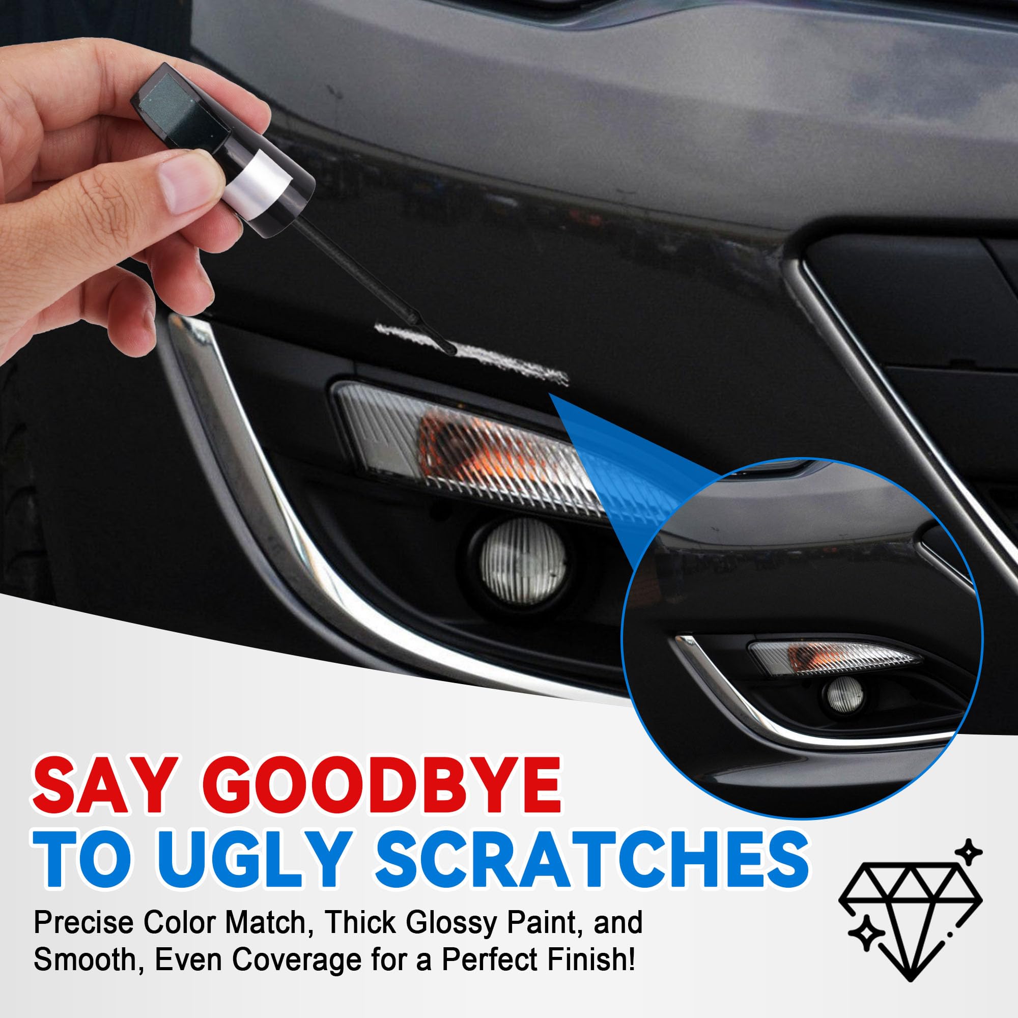 xdotoar Matte Black Touch Up Paint Pen, 0.4 Fl Oz - Fast Drying, Color Accurate Auto Scratch Repair, Long Lasting Adhesion