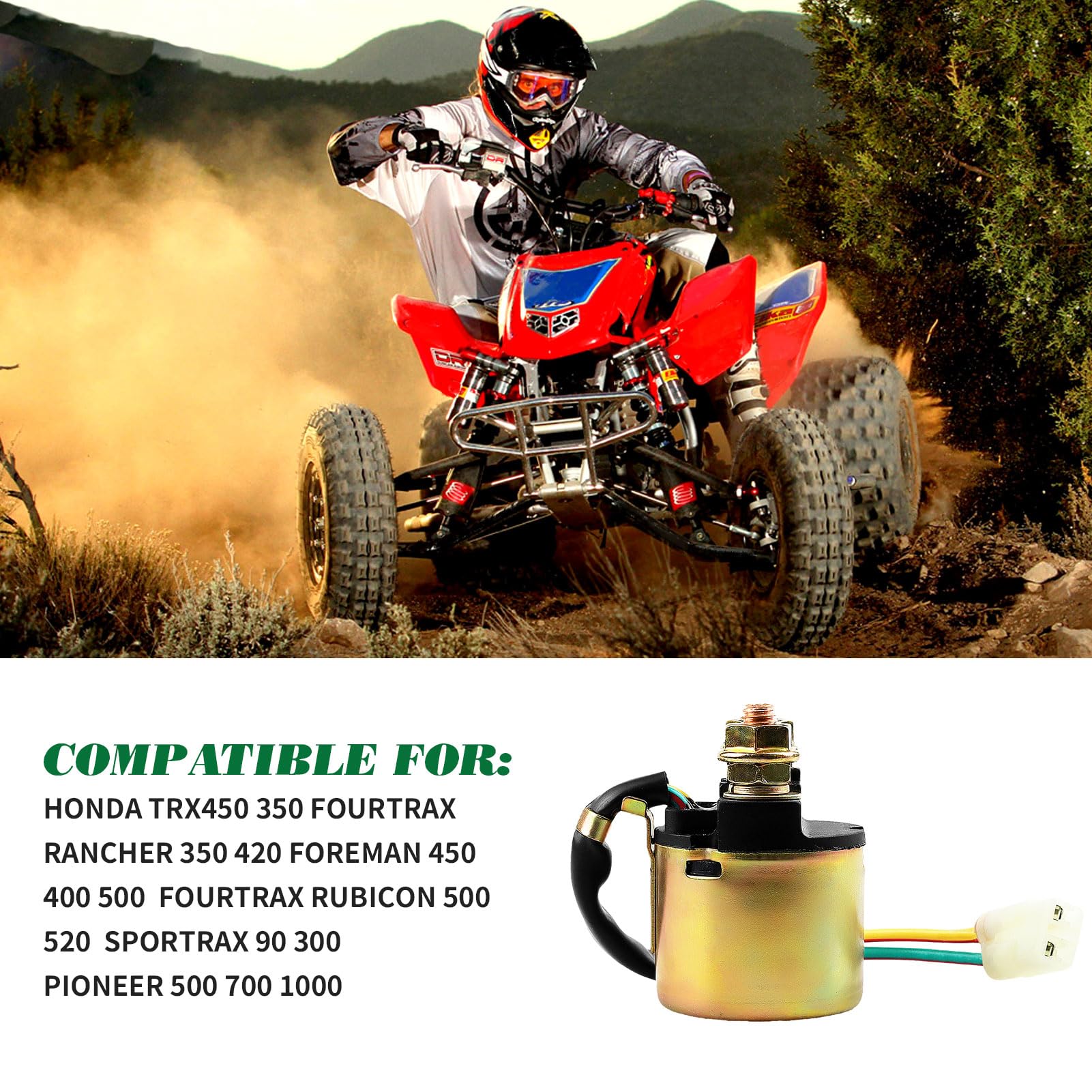 Starter Solenoid Relay For Honda Trx 350 Fourtrax Rancher 420 350 2007-2014 Foreman 450 500 1998-2019 Fourtrax Rubicon 500 2012-
