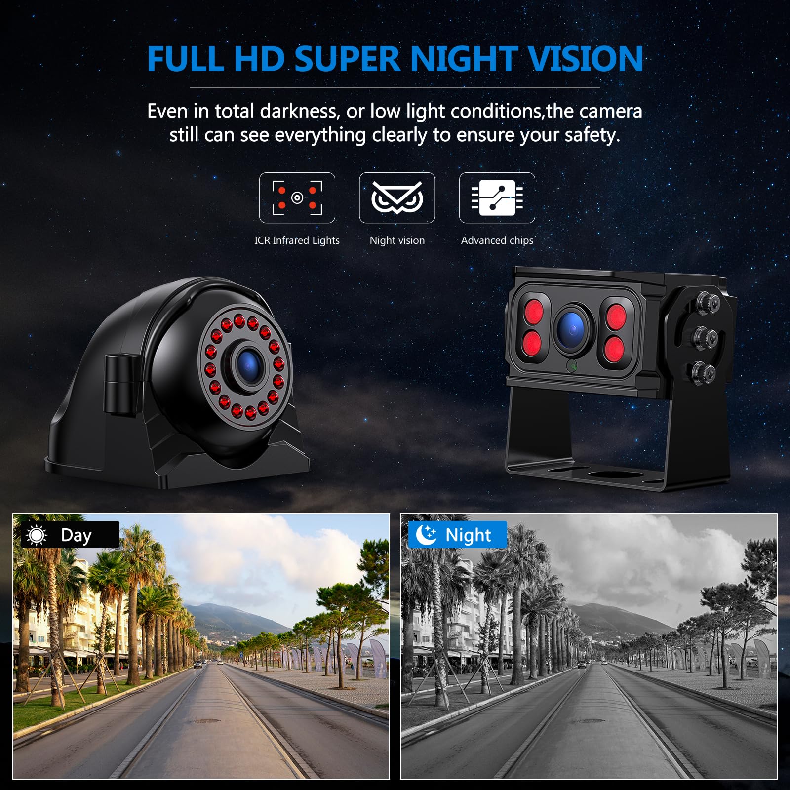 Dvknm 4K Rv Backup Camera System 10.36'' Quad Split Touchscreen Monitor 4 1080P Hd Rear View Cameras Dvr Recording Bluetooth Mus