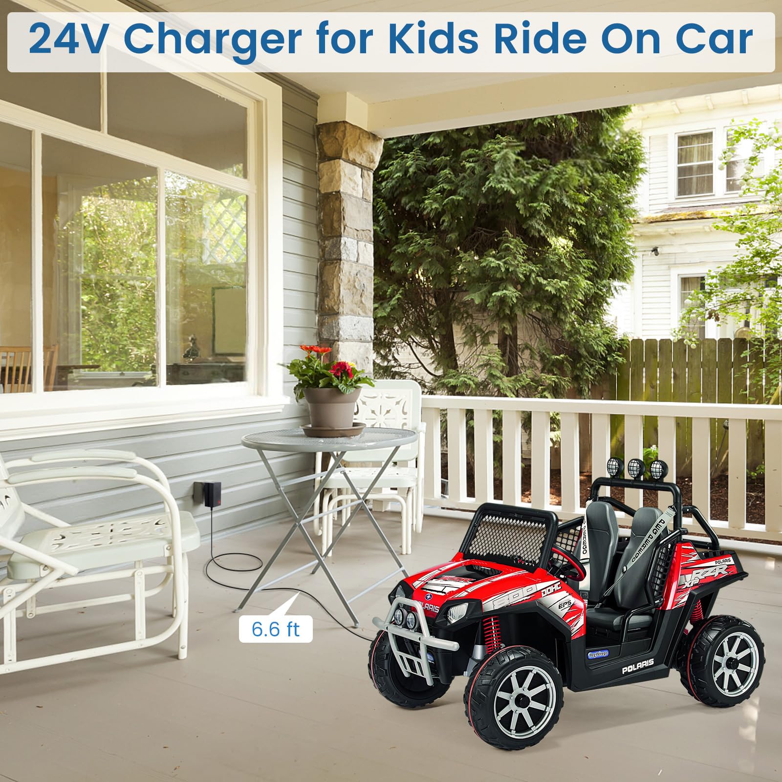 24V Battery Charger for Kids Ride On Car Toys, 24 Volt Power Adapter for Best Choice Products, Charging Cable with Indicator Lig