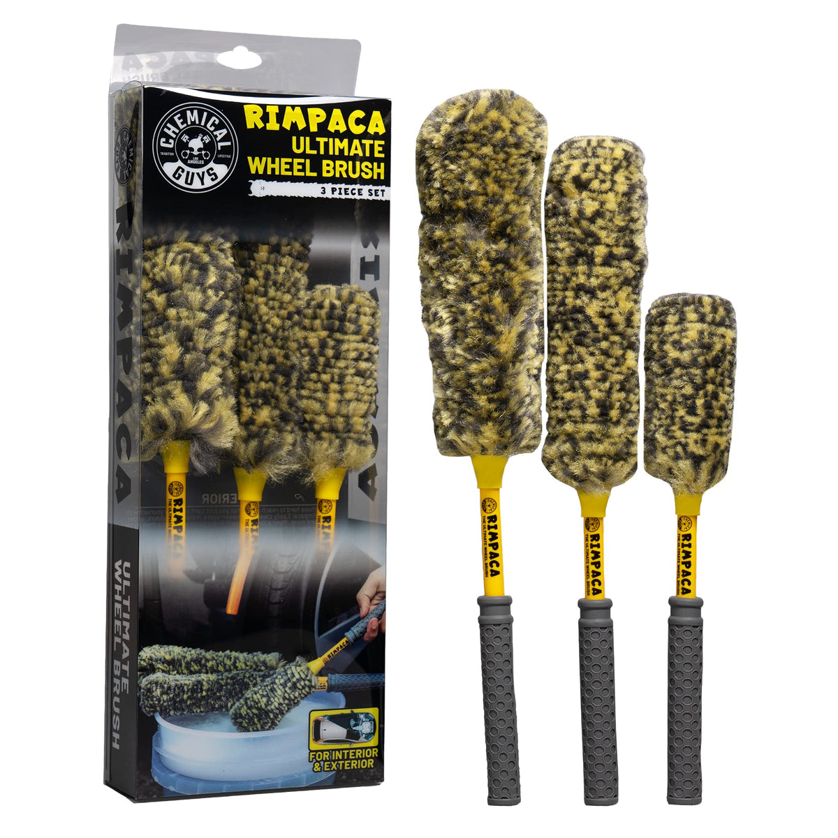 Chemical Guys Acc617 Rimpaca Ultimate Wheel Brush 3 Piece Set (Rimpaca Wheel Cleaners) Safe For Cars, Trucks, Suvs, Rvs, Motorcy