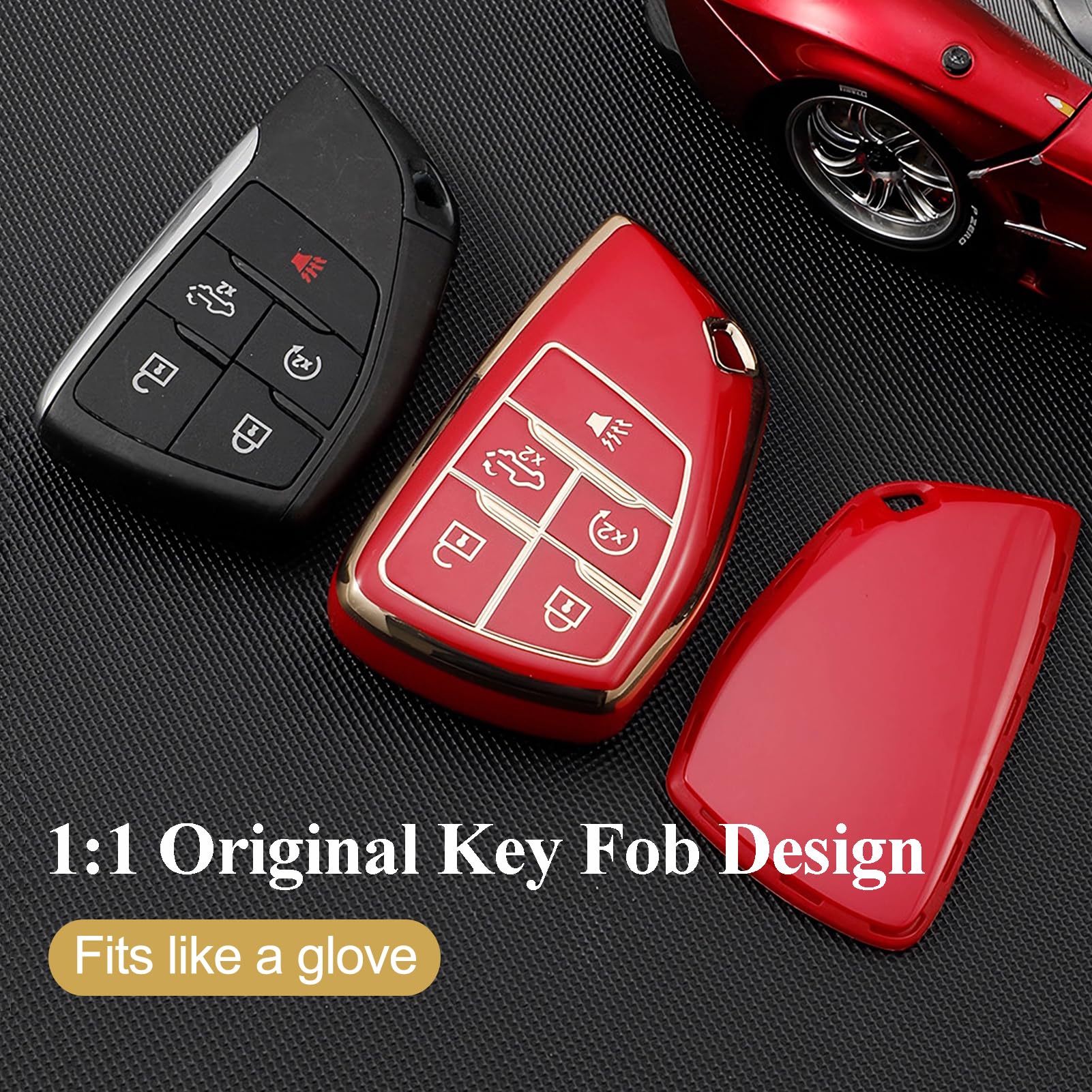 For Chevy Gmc Key Fob Cover, For 2022 2023 2024 Chevrolet Silverado 1500 Gmc Sierra 1500 2500Hd 3500Hd Buick Envision, Soft Tpu