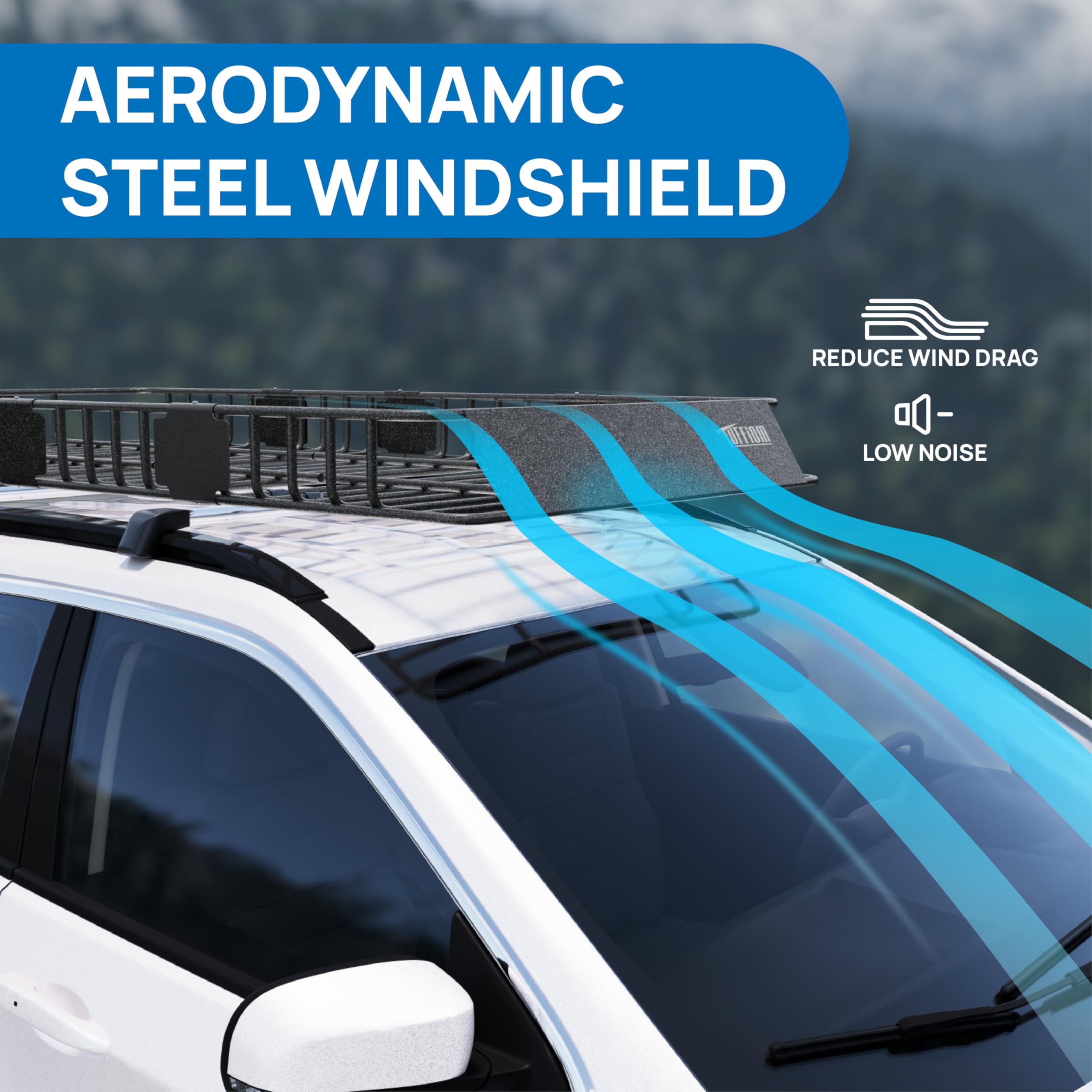 Tuffiom 84''X 39''X 6'' Universal Rooftop Cargo Carrier Basket, Extendable Steel Roof Rack Basket W/Net+Storage Bag+Pedal+Straps