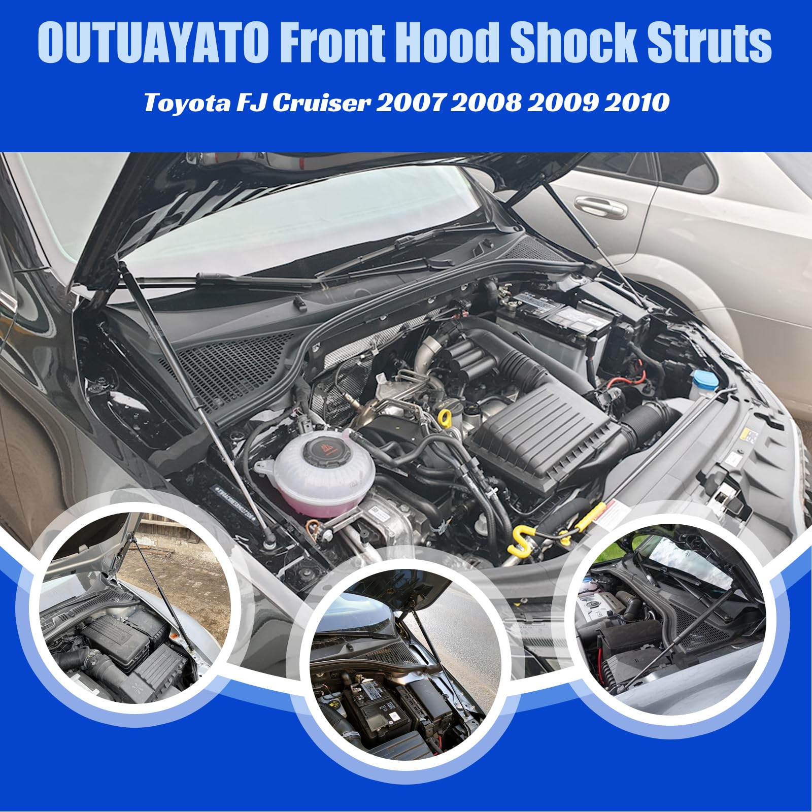 Otuayauto Hood Struts Lift Support Replacement For Toyota Fj Cruiser 2007 2008 2009 2010 Premium Front Hood Shocks Gas Spring Se
