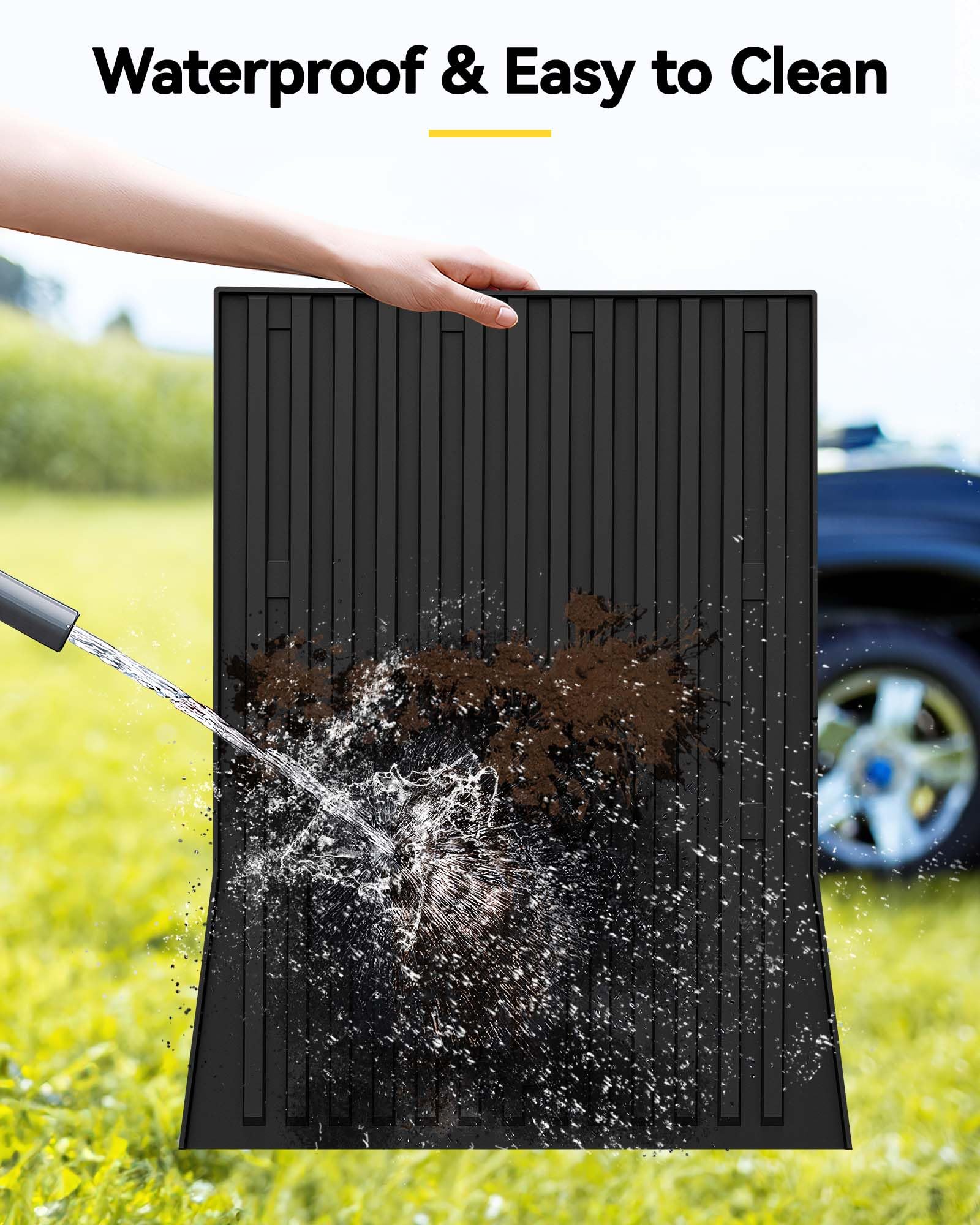 3W Tesla Cybertruck Pickup Trunk Mat Set 2024,Tpe All Weather Custom Fit Pickup Trunk Mat For Tesla Cybertruck 2024 3Pcs Cybertr