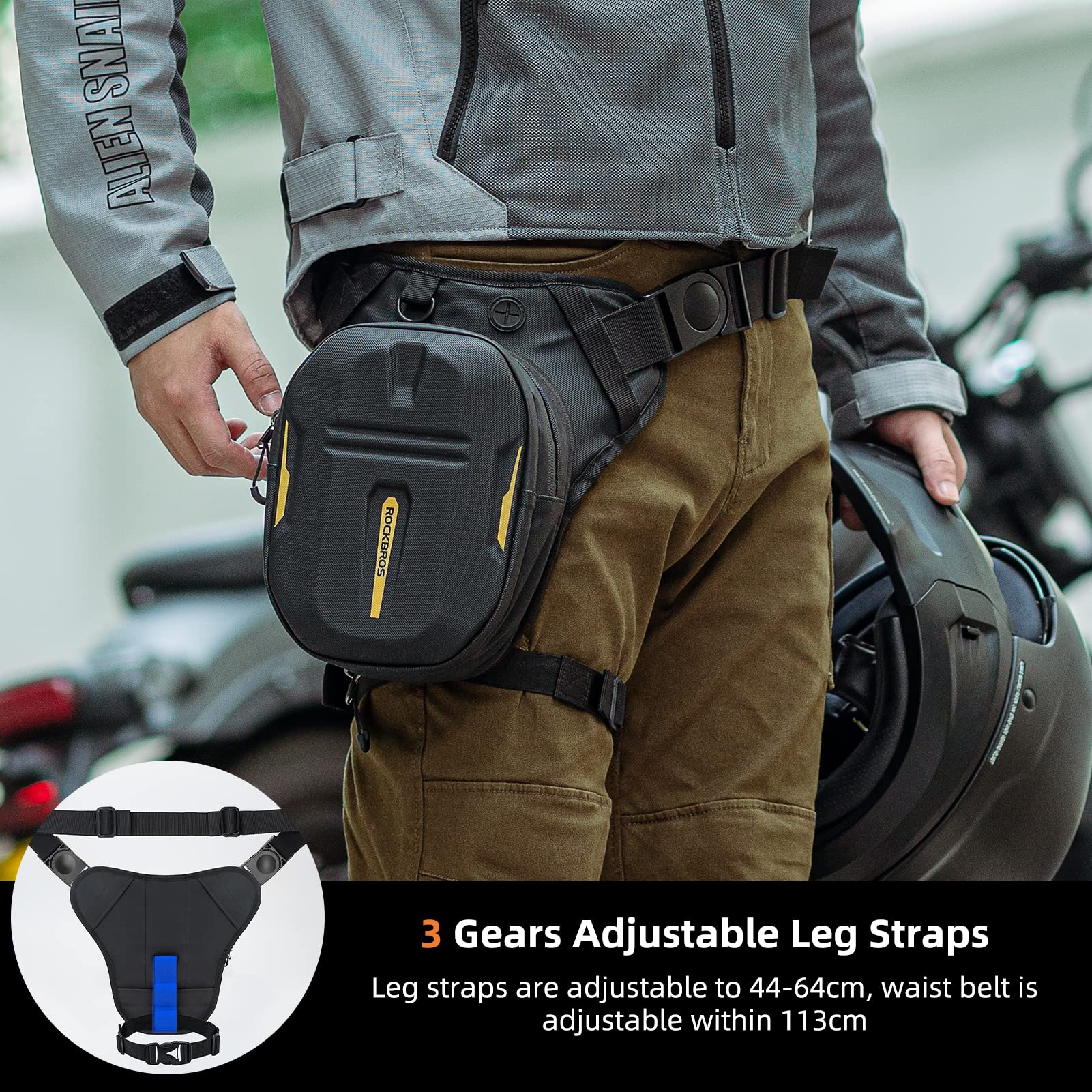 Rockbros Hard Shell Drop Leg Bag Motorcycle Waist Pack Magnetic Motorcycle Tank Bag Thigh Bags For Men Women Muti-Functions For