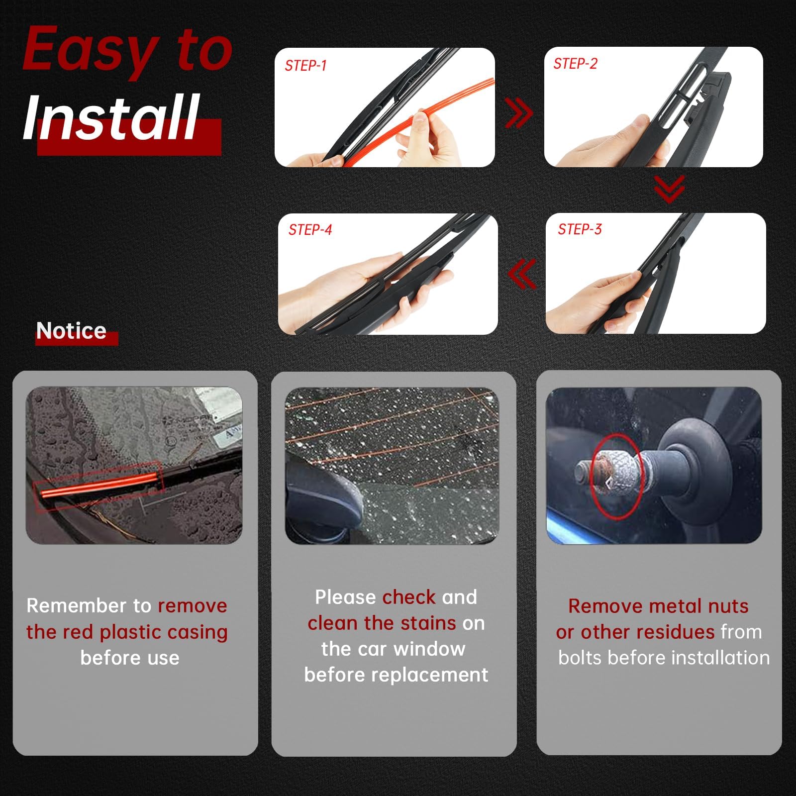 Otuayauto Rear Windshield Wiper Arm Blade Set - Replacement For Chevy Tahoe 2007-2014, Chevy Suburban 2007-2014, Cadillac Escala