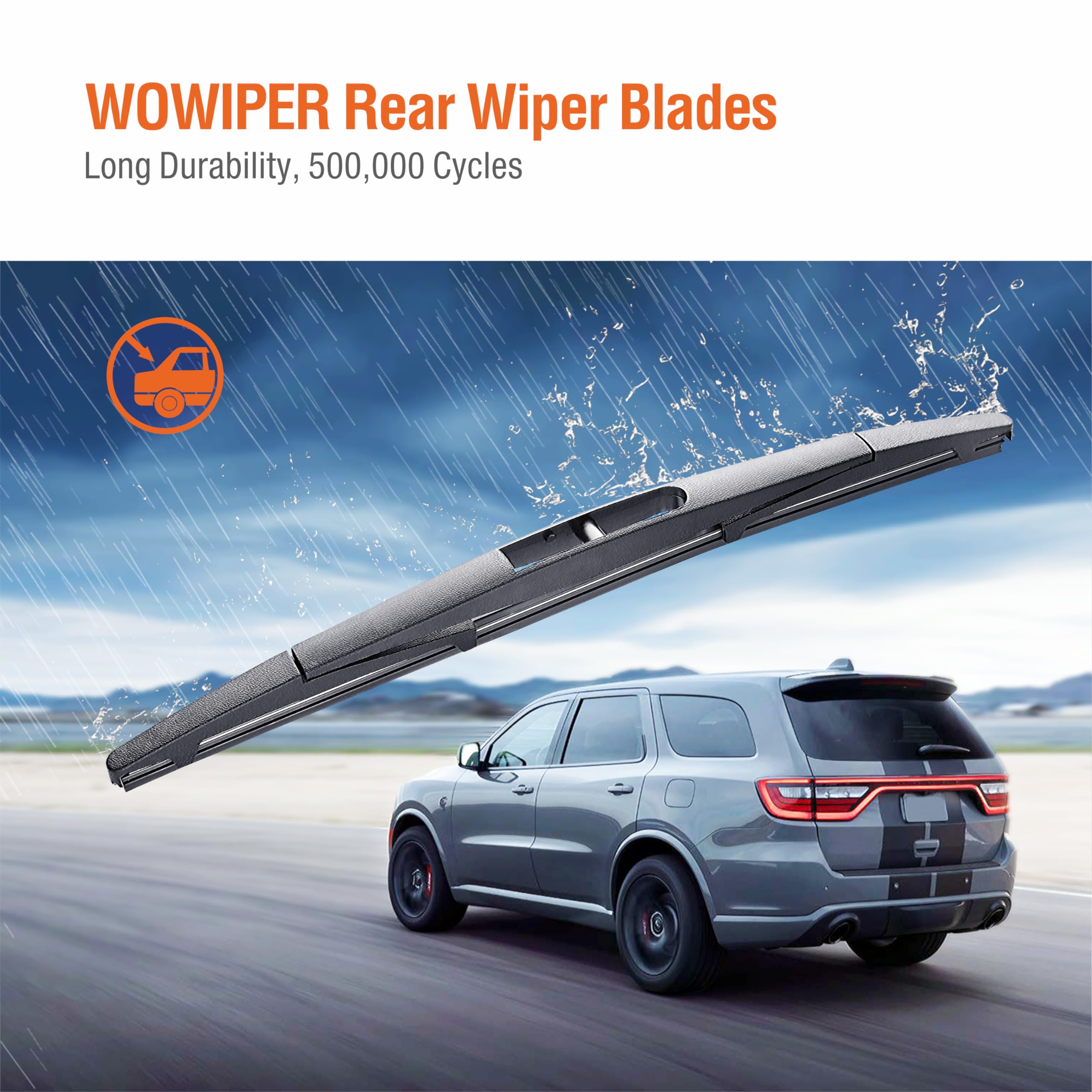 Wowiper 12 Inch (12-B) Rear Wiper Blade Replacement For Honda Crv 2022-2017 Element 2011-2003 /Jeep Wrangler 21-18 /Outlander 20-07/Nissan Pathfinder 12-04 Quest 17-11 Back Windshield Wiper For My Car