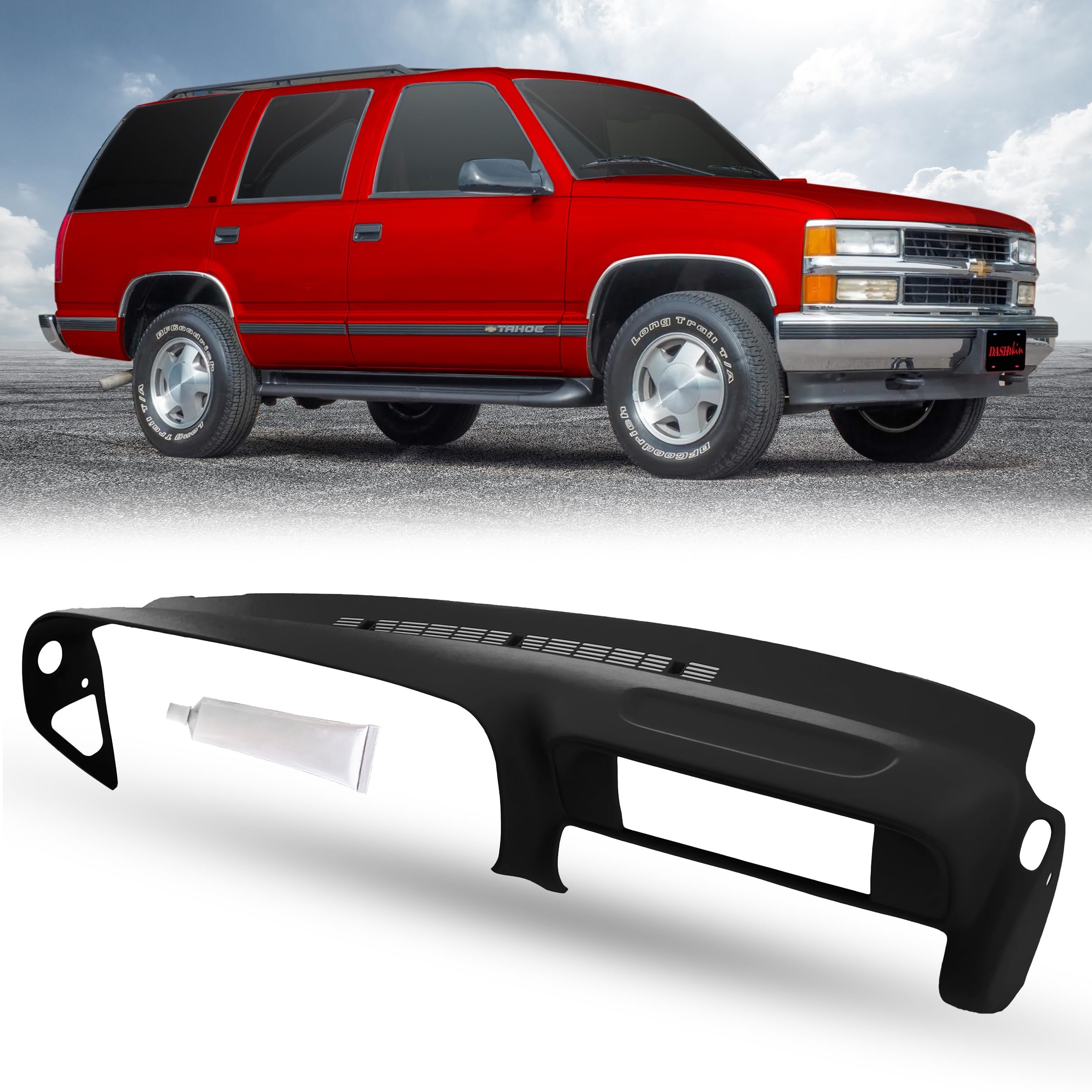 Dashskin Molded Plastic Dash Cover Compatible With 1997-2000 C1500 K1500 Tahoe Suburban Yukon & 1997-2000 Escalade In Black - Ma