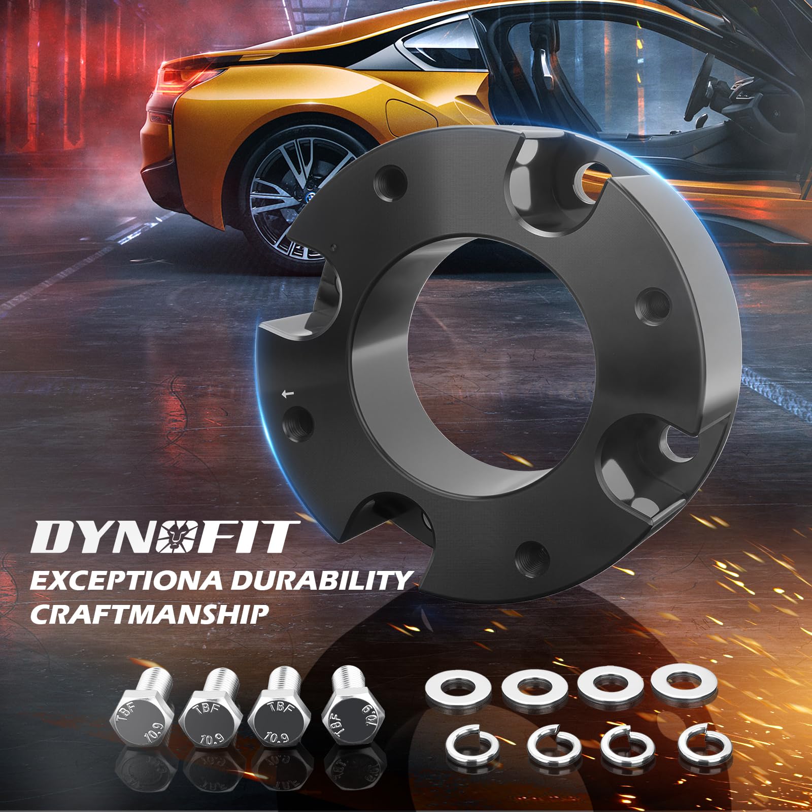 Dynofit Leveling Lift Kits For Tundra 2007-2021, 3'' Front Strut Spacers And 2'' Rear Blocks Kit, Lift Spacers And Lift Block Wi