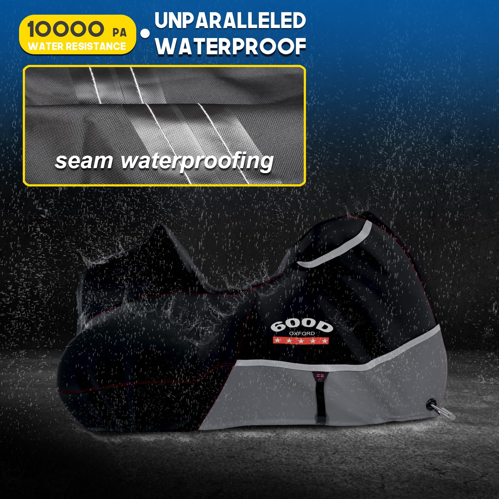 Rosefray Trike Cover,Motorcycle Cover Heavy Duty 600D Waterproof forTrike Models Harley Davidson freewheeler, Tri Glide, and CVO