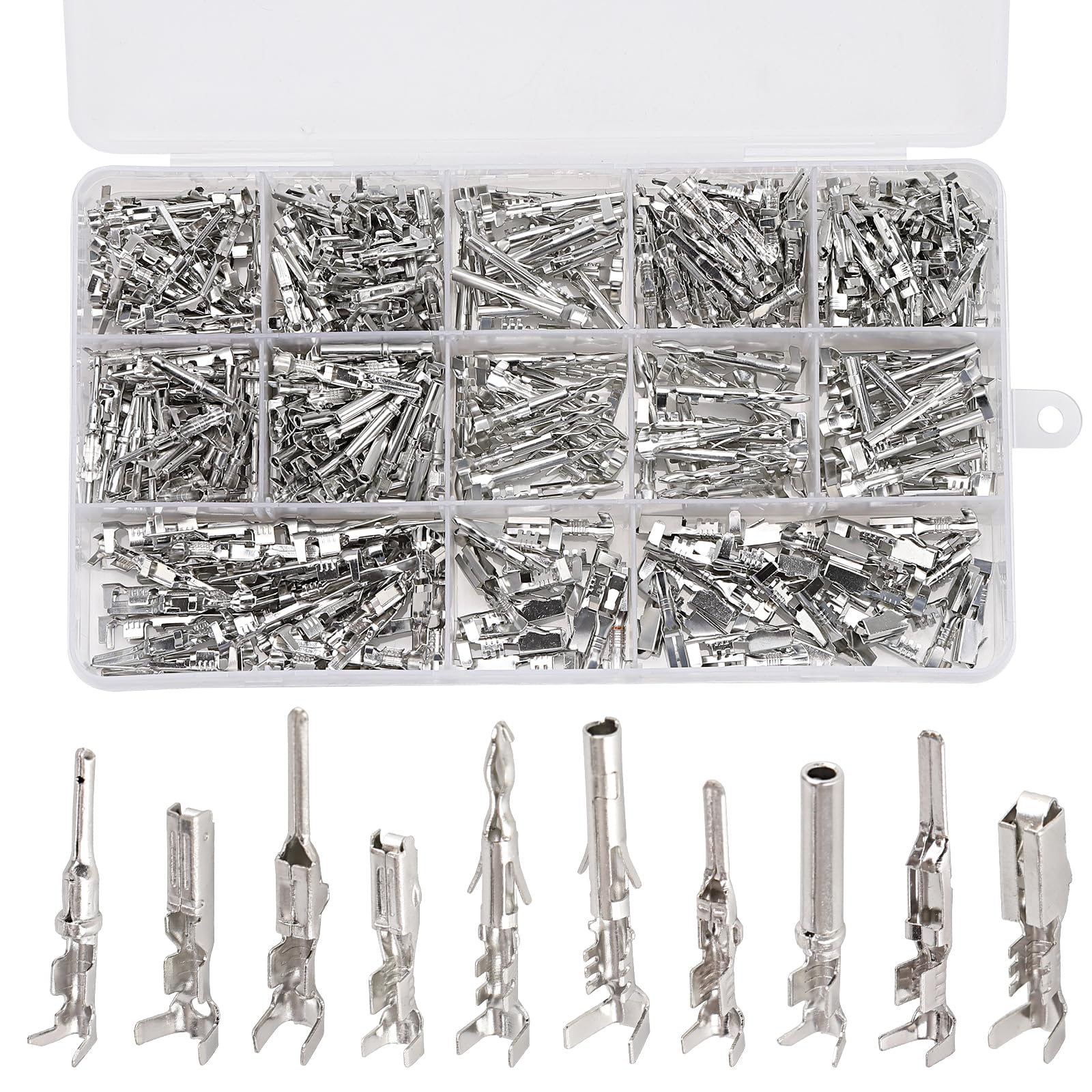 440PCS Automotive Electrical Pin Connectors Kit 1.5/1.8/2.5/2.8mm Connector Pins Automotive Pin Connector Kit Crimp Terminal Pin