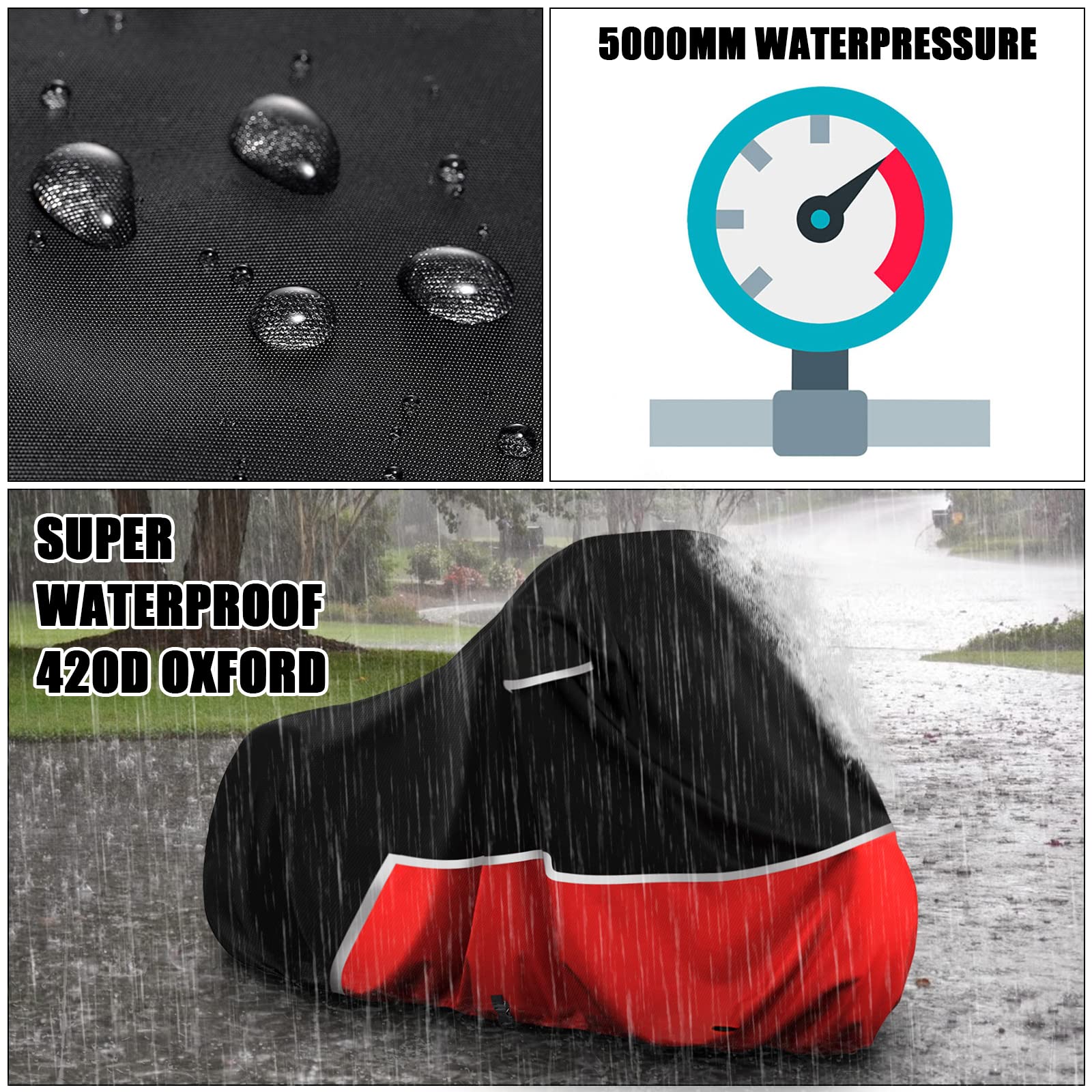 Waterproof Motorcycle Cover Replace For Harley Davidson Cruiser Models, 420D Oxford Cloth Softail, Dyna, Iron 883, Fat Boy 114,