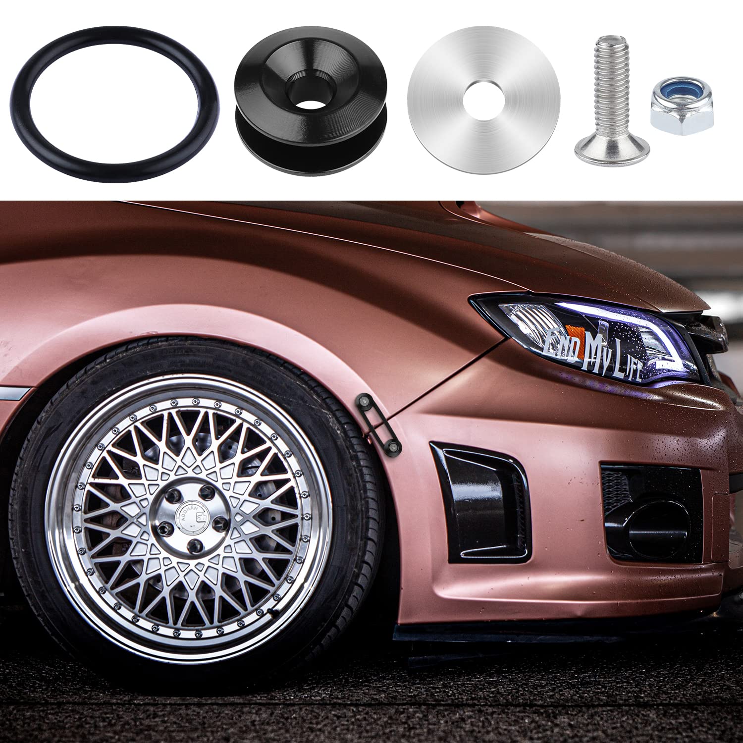 Aiex Bumper Quick Release, Bumper Holder Bands Bumper Trunk Quick Release Fastener Kit For Front Rear Bumper Universal Car Bumpe