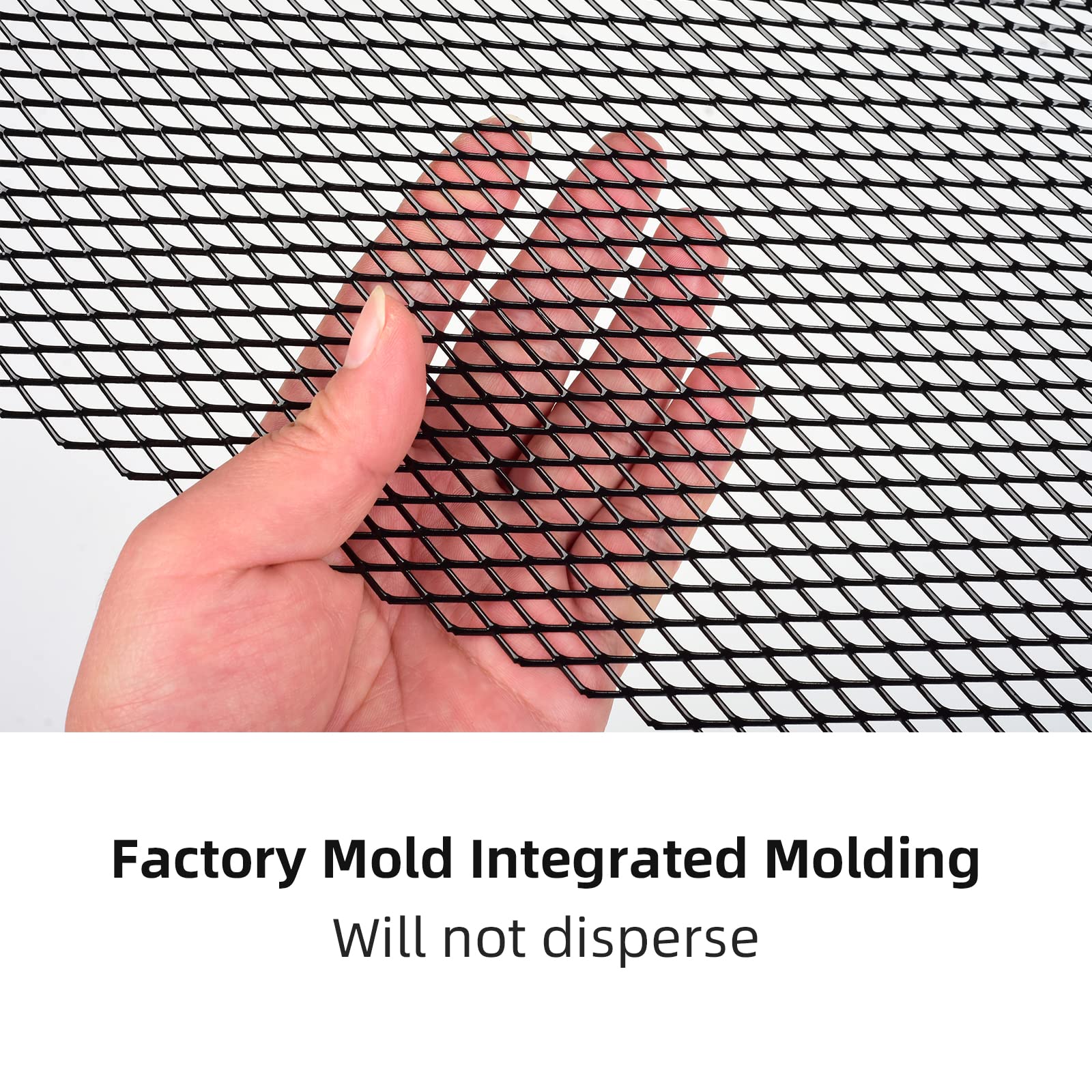 AggAuto Universal 13''x13'' Car Grill Mesh - Aluminum Alloy Automotive Grille Insert Bumper Rhombic Hole 6x12mm, 3Pcs One of the