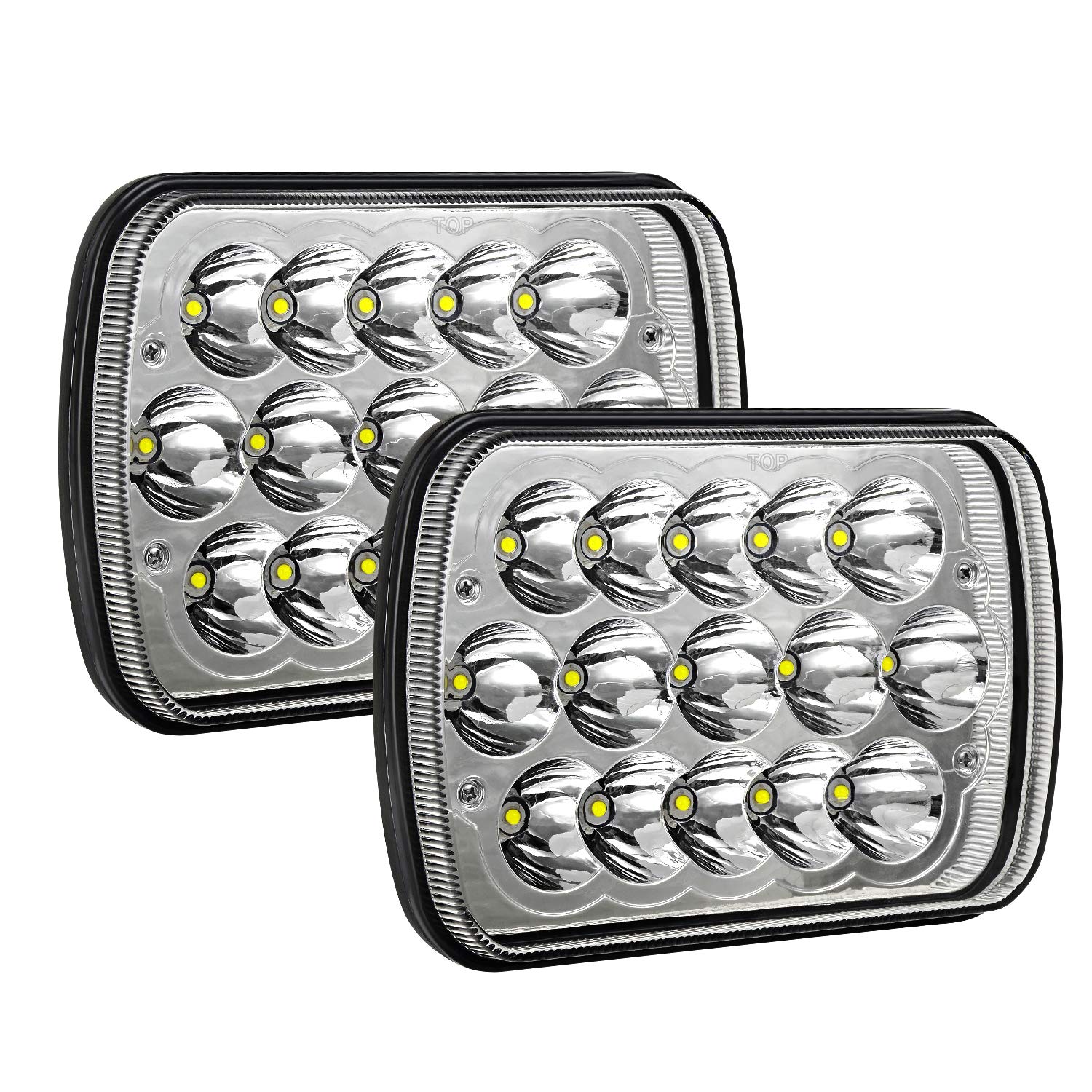 Aaiwa 2PCS Led Headlights 5x7 45W Sealed Beam Headlight Hi/Low Rectangle Headlight Compatible with Chevy Express 1500 2500 3500