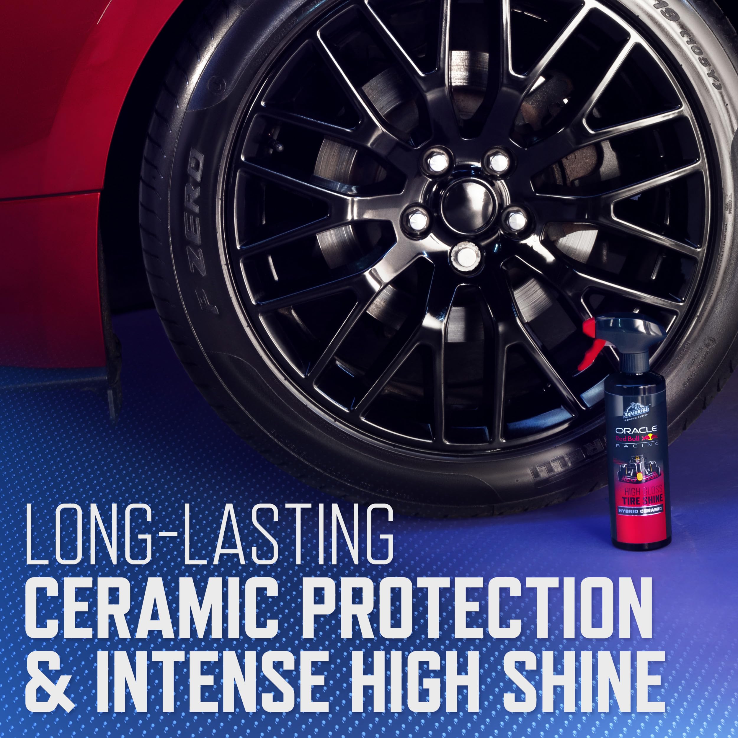 Armor All Podium Series Hybrid Ceramic High Gloss Tire Shine Spray, 16 fl oz, Long-Lasting Car Tire Shine Developed in Collabora