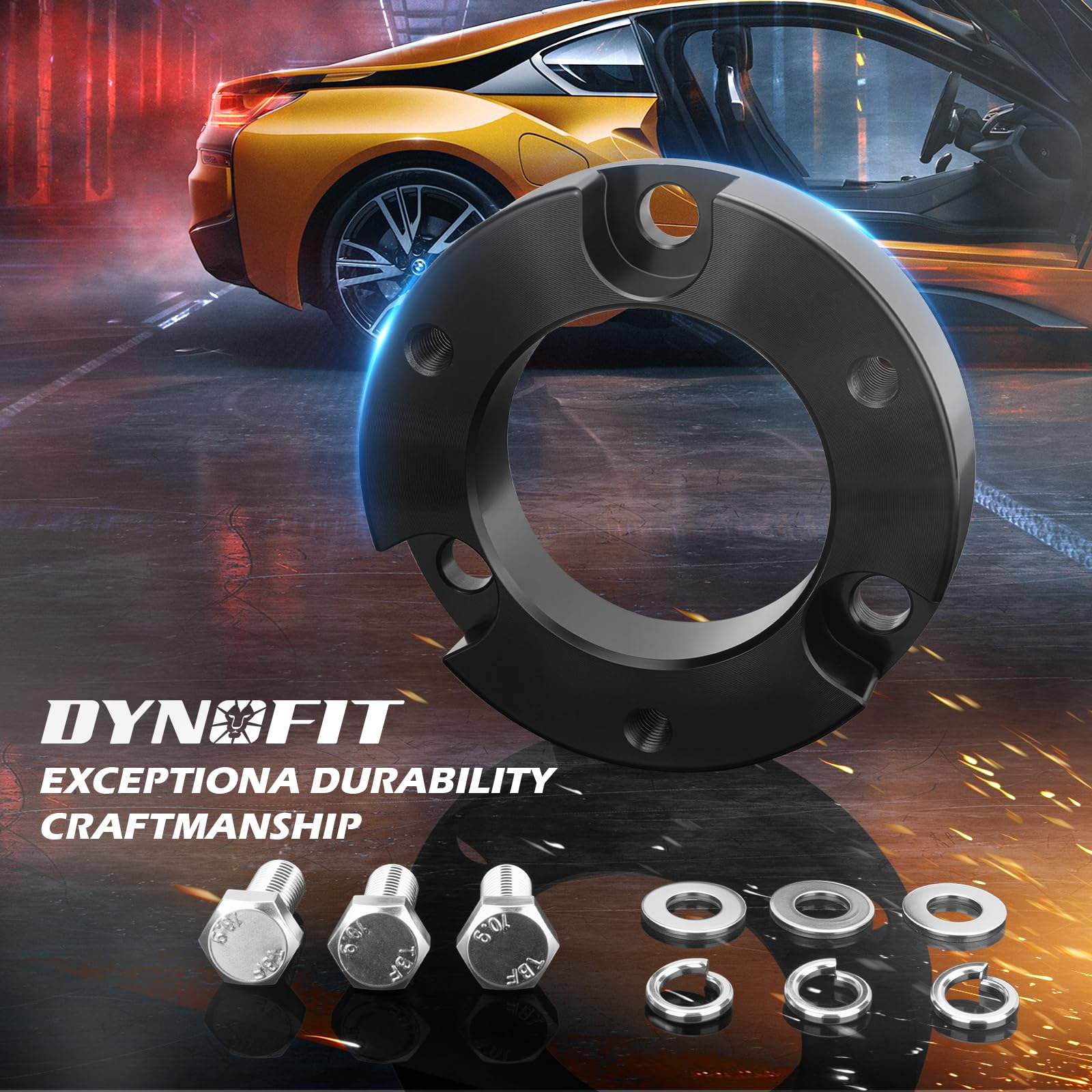 1.5 Front Leveling Lift Kits For 2005-2023 Tacoma, 2003-2023 4Runner, 2007-2015 Fj Curise 4Wd, Dynofit Raise 1.5 Inch Strut Spacer Suspension Lift Kit Lift Spacers, Set Of 2Pcs Shock Absorber Spacers