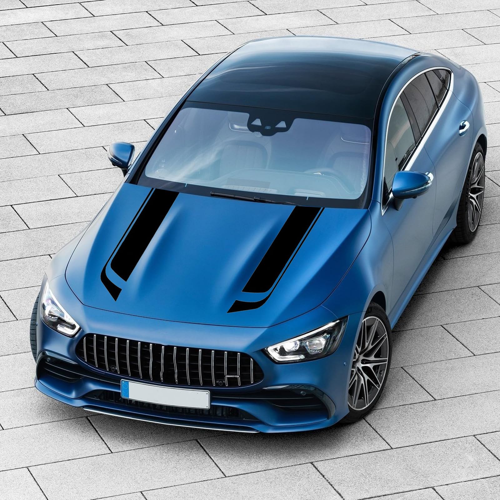 Lanzmyan Car Hood Decal Sticker Dbs002 Universal Hood Racing Body Side Vinyl Modified Stripe Exterior Decal Decoration Black