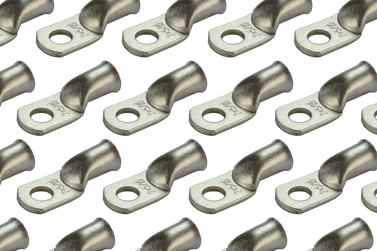 Temco 50 Pack Tinned Copper Welding Battery Cable Ends, Lugs Terminal 2 Awg 5/16'' Hole - Marine Grade (6 Awg To 1/0 Awg Options