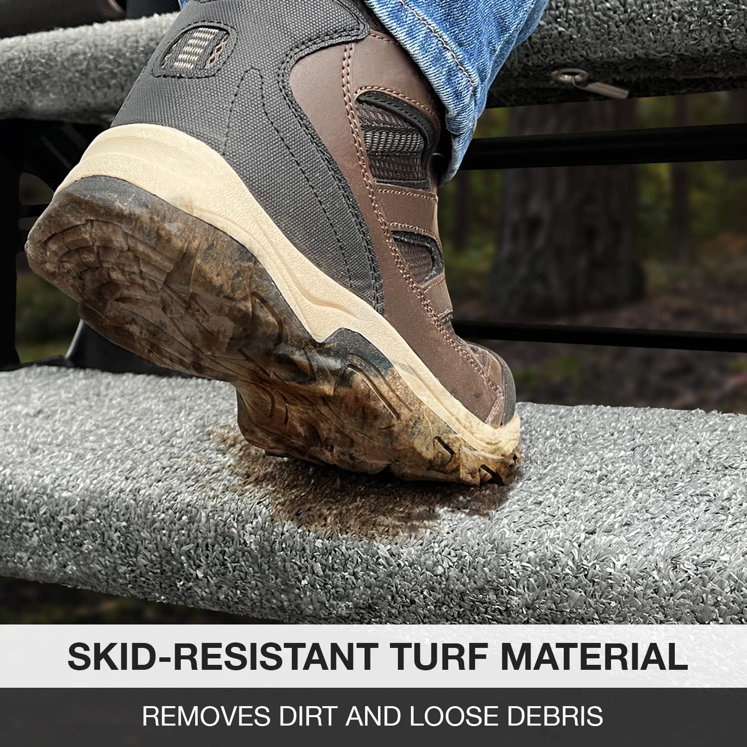 Prest-O-Fit 3-Pack 2-4050 Wraparound Radius Rv Step Rug Stone Gray 22 In. Wide