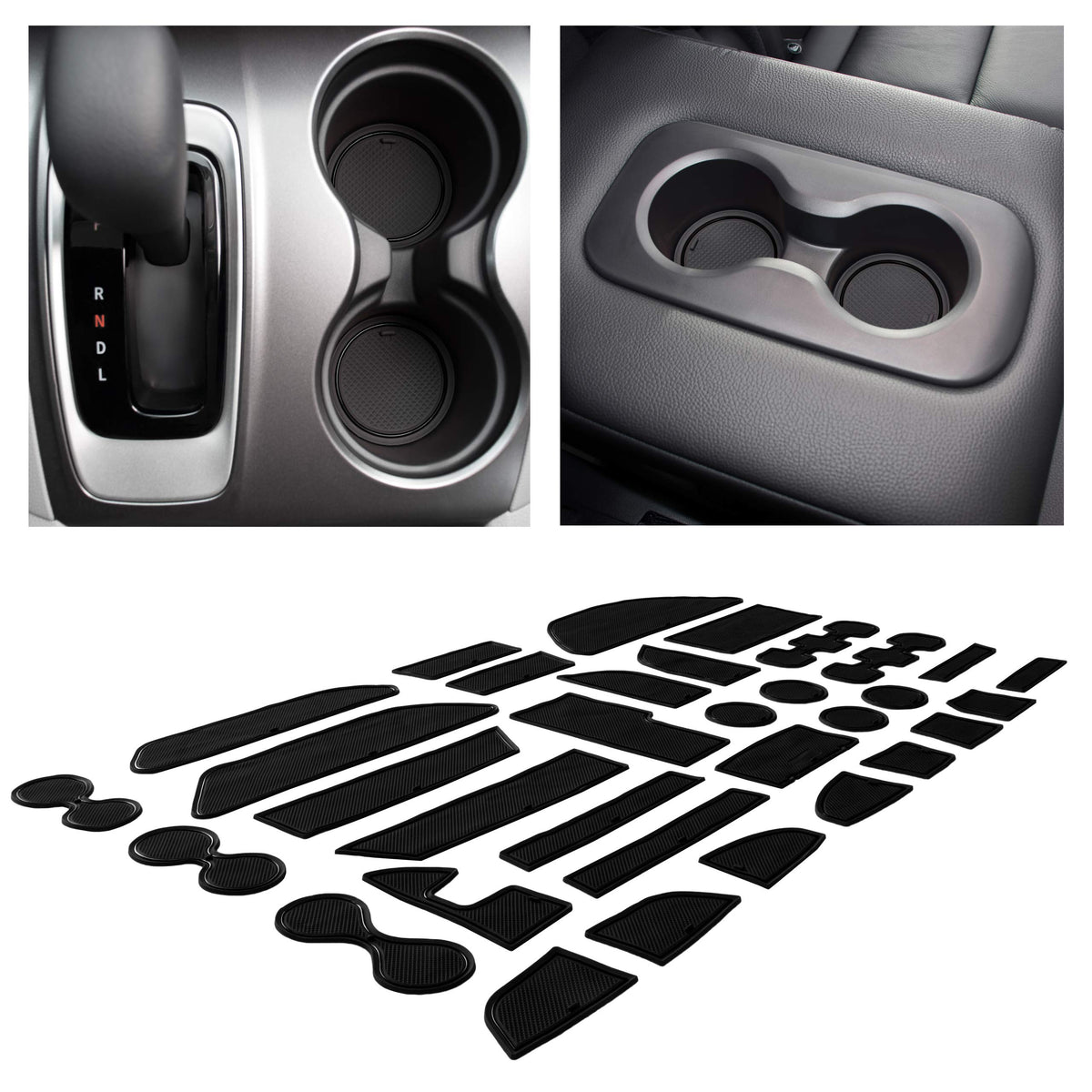 Cupholderhero Fits Honda Pilot 2016-2022 Accessories - Premium Custom Non-Slip Anti-Dust Cup Holder Inserts, Center Console Line