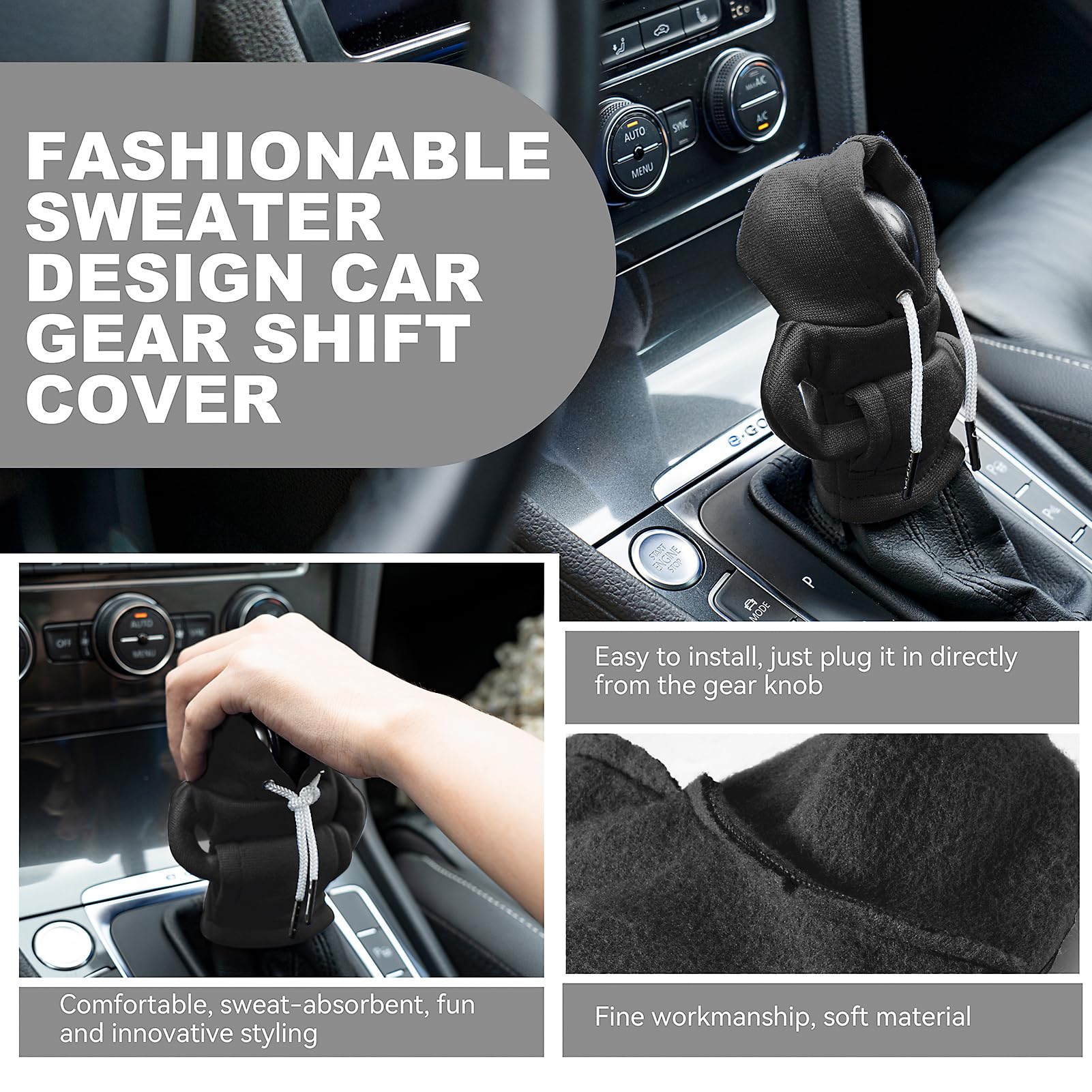 Gear Shift Hoodie Cover, Universal Shift Knob Hoodie, Mini Hoodie For Car Shifter, Automotive Interior Cute Gadgets, Car Accesso