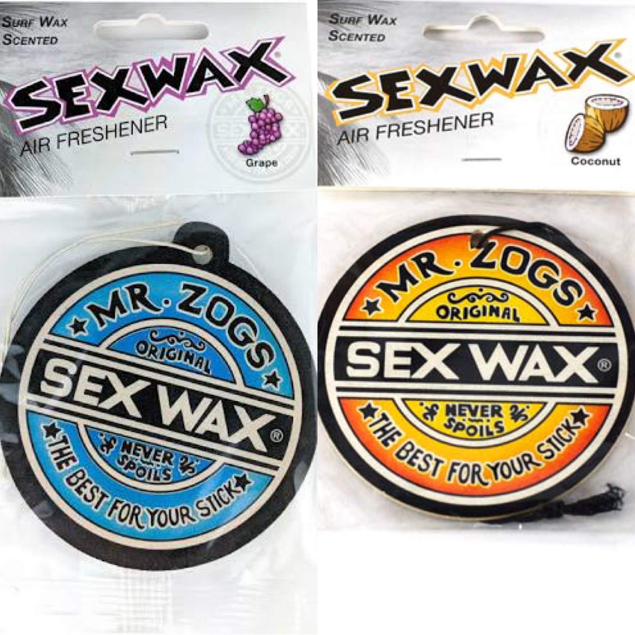 Sex Wax Air Freshener 2-Pack Coconut, Grape