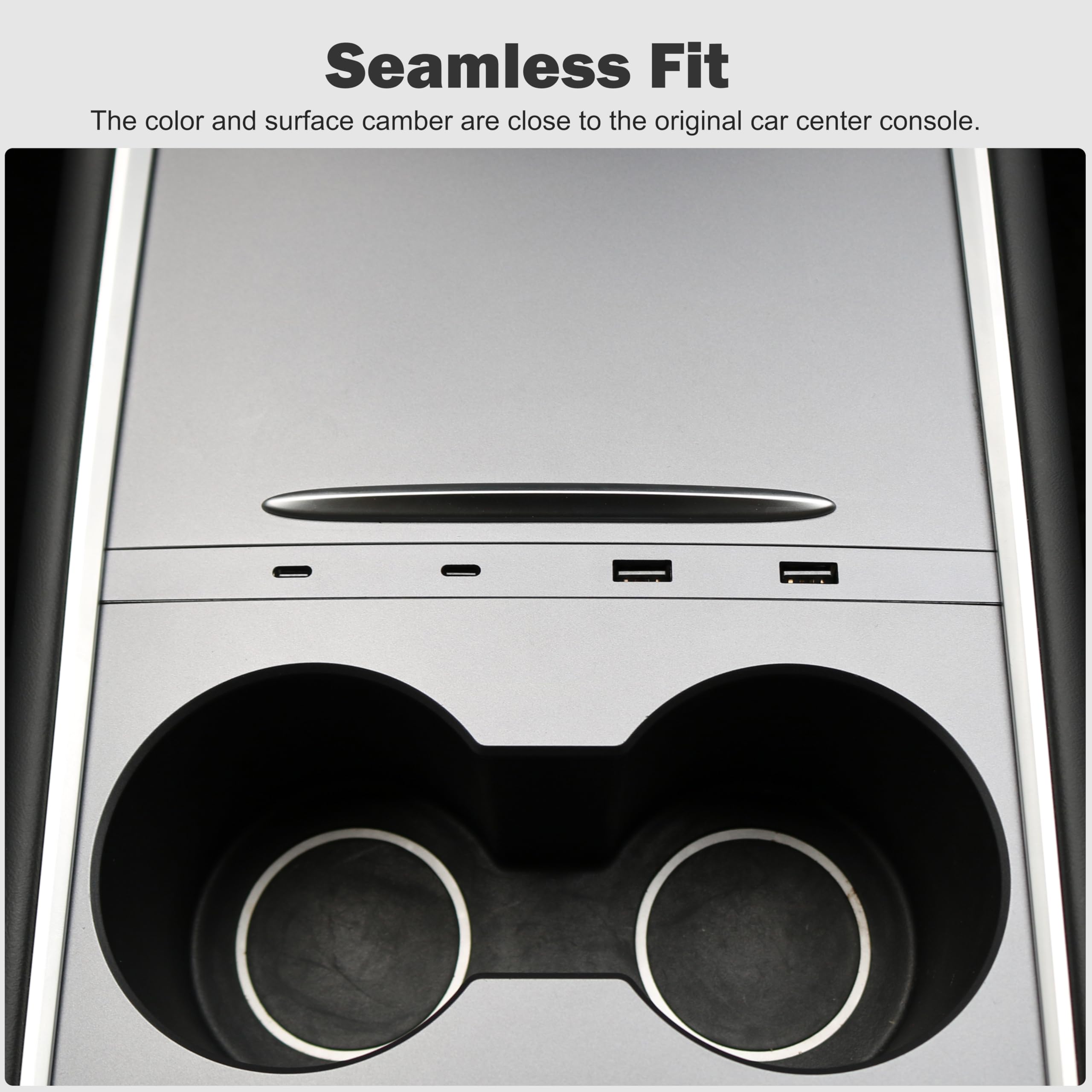 Leikaendi Car USB Hub Charger for Tesla Model Y 2021-2024 and Model 3 2021-2023, Support USB-C Fast Charging, Center Console Mul