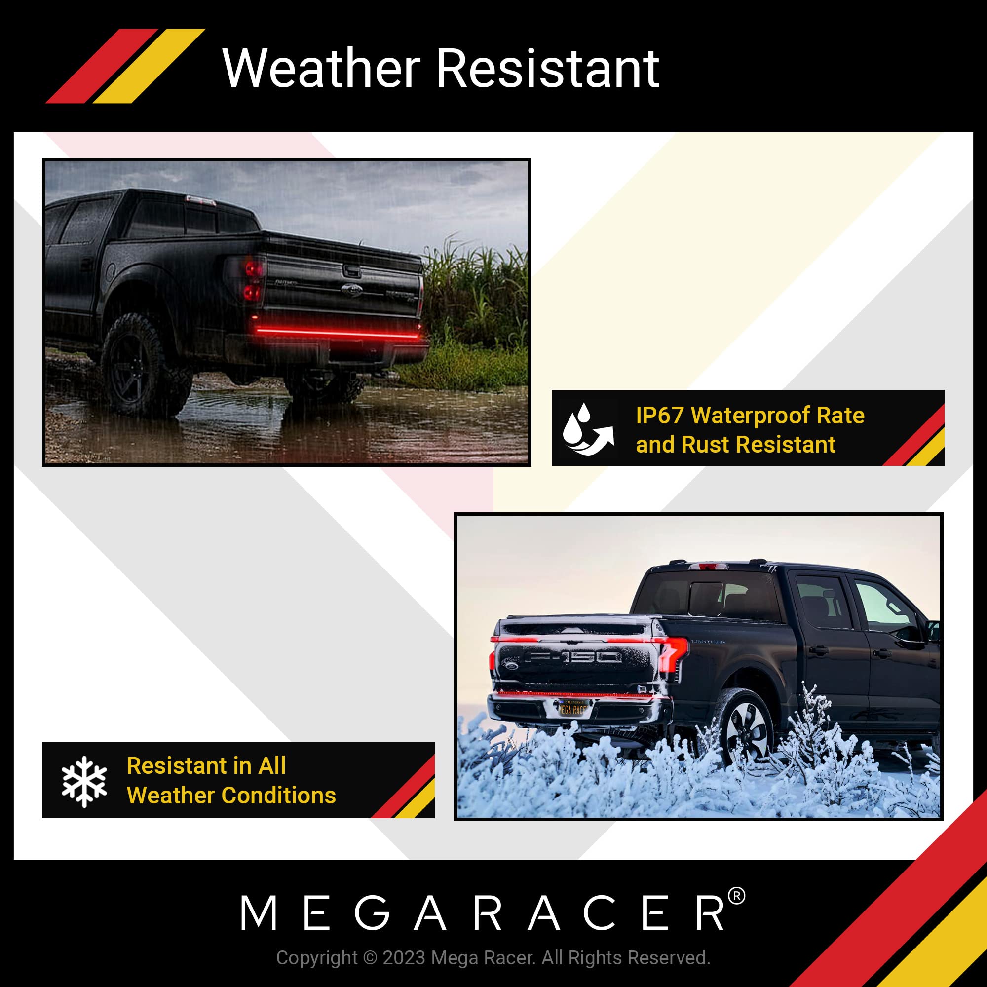 Truck Tailgate Light Bar | 60 Inch Double Row | Led Brake Light Strip | Truck Light Bar | Under Tail Gate Led Light Strip