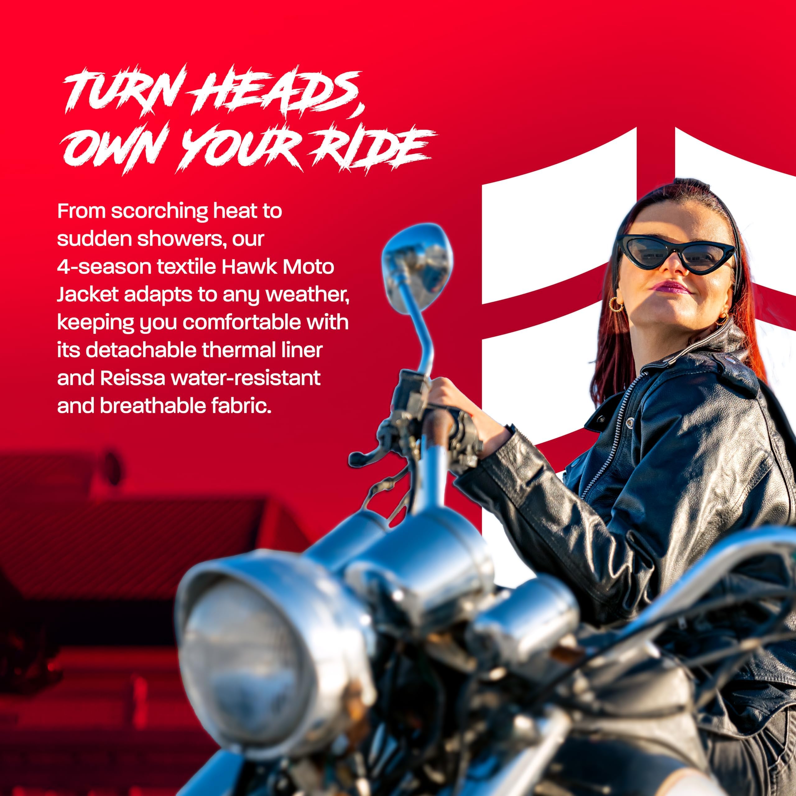 Hwk Brando Leather Motorcycle Jacket For Women, Genuine Leather Women'S Motorcycle Jacket With Micro Polyester Thermal Lining Fo