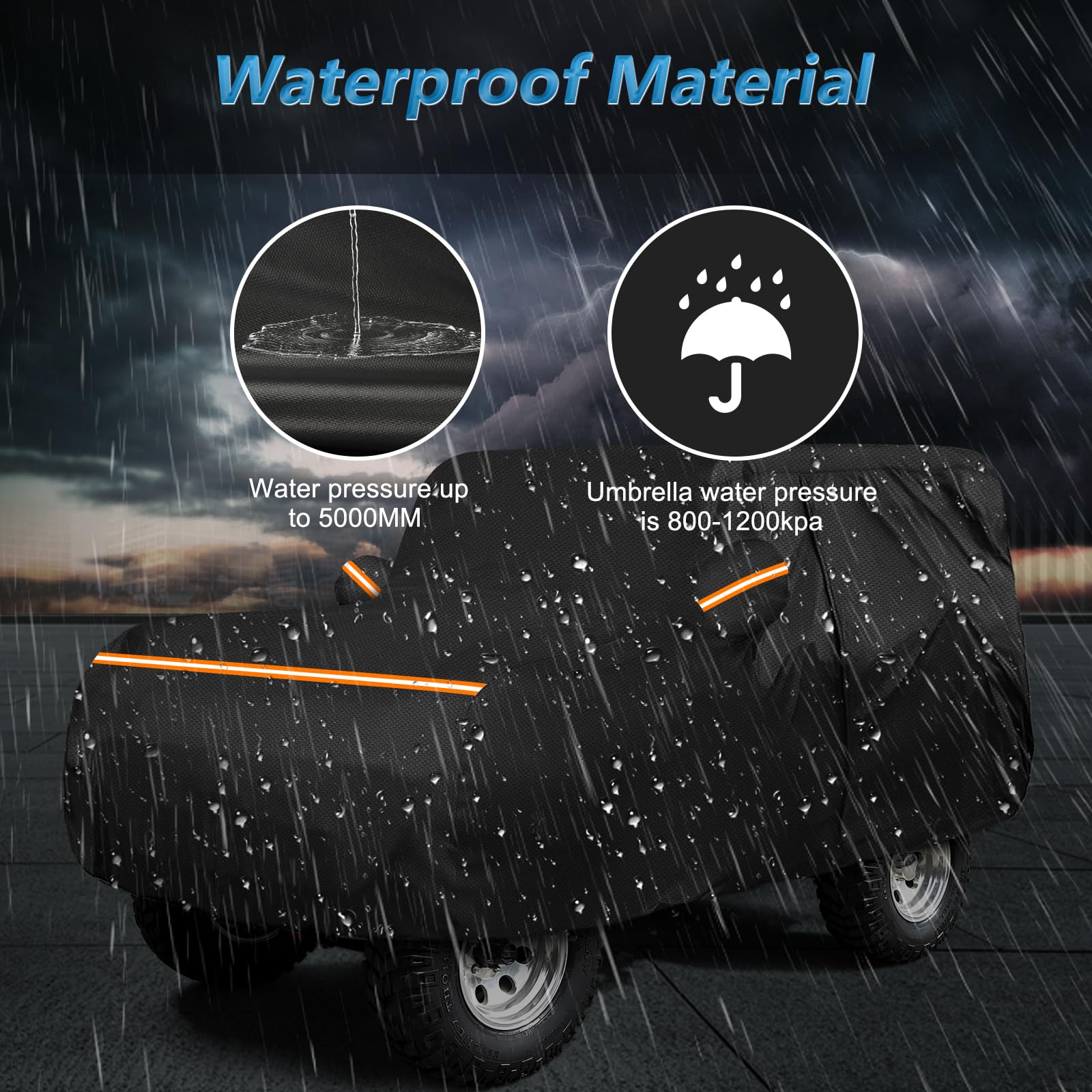 Car Cover For Jeep Cj5 1955-1983, Waterproof 210D Oxford Cloth And Cotton Cover Outdoor Full Car Covers With Zipper Windproof He